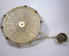 Carl Fagerlund for Orrefors Glass, Brass Chandelier