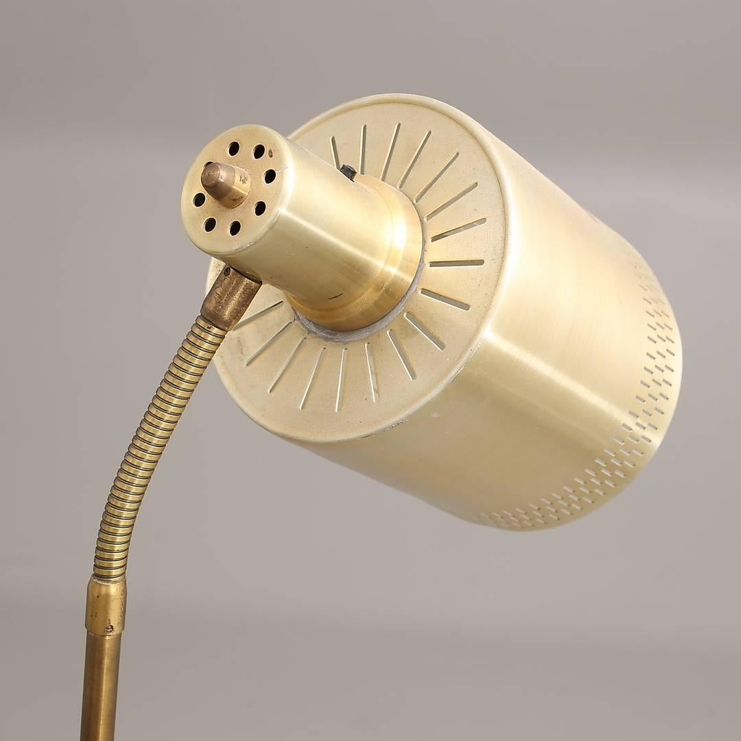 Scandinavian Modern Brass Floor Lamp from the 1970s