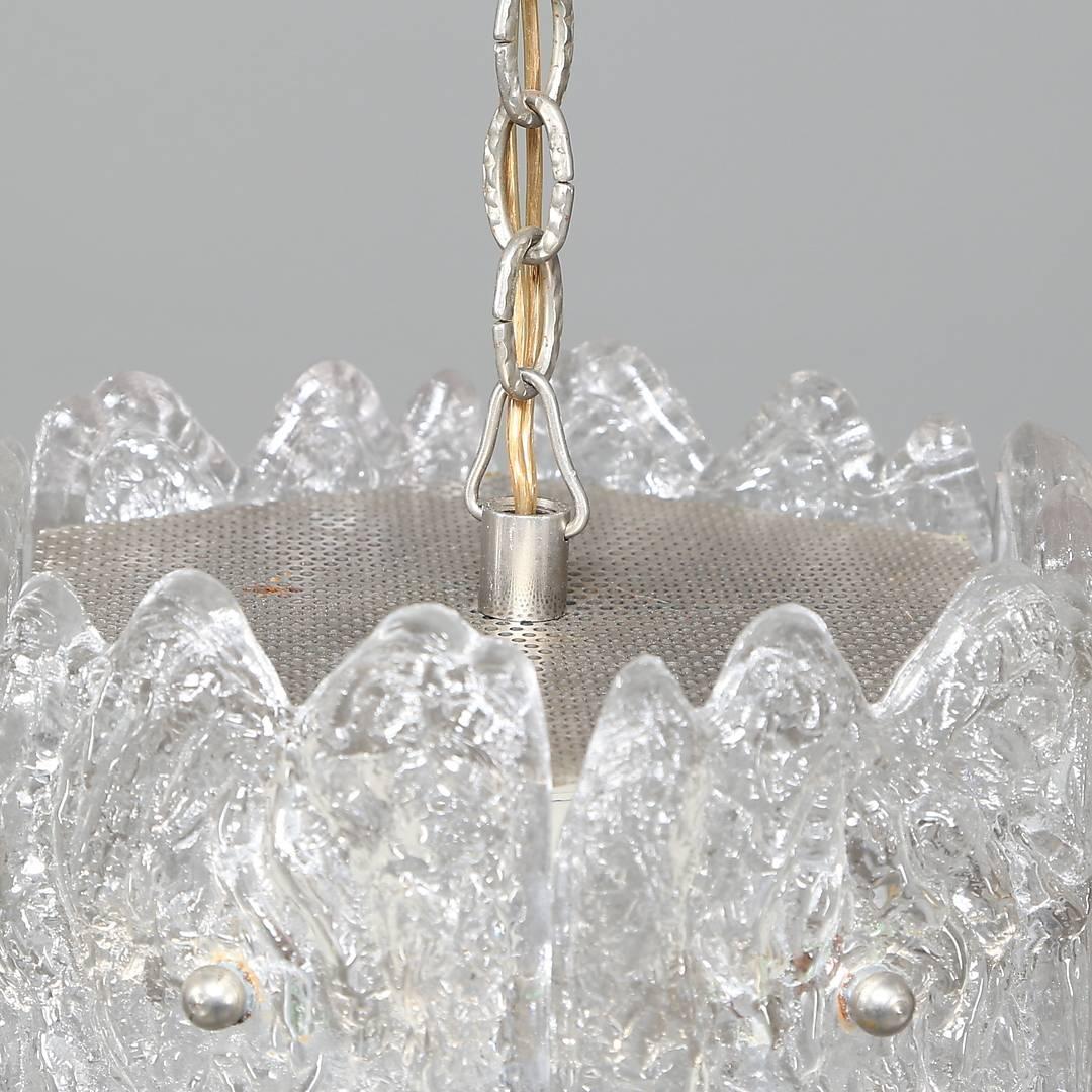Swedish Crystal Glass Chandelier by Carl Fagerlund for Orrefors For Sale