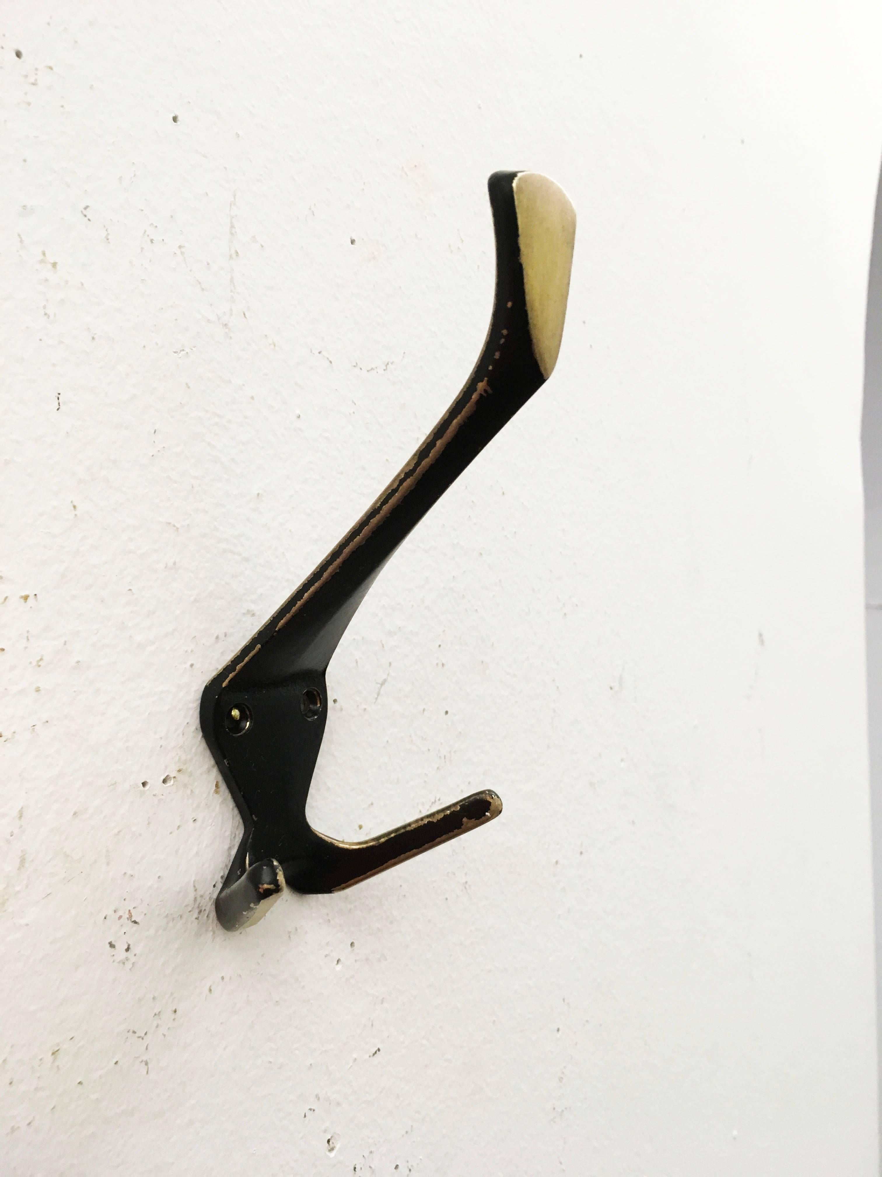 Brass Wall Hooks In Excellent Condition In Vienna, AT