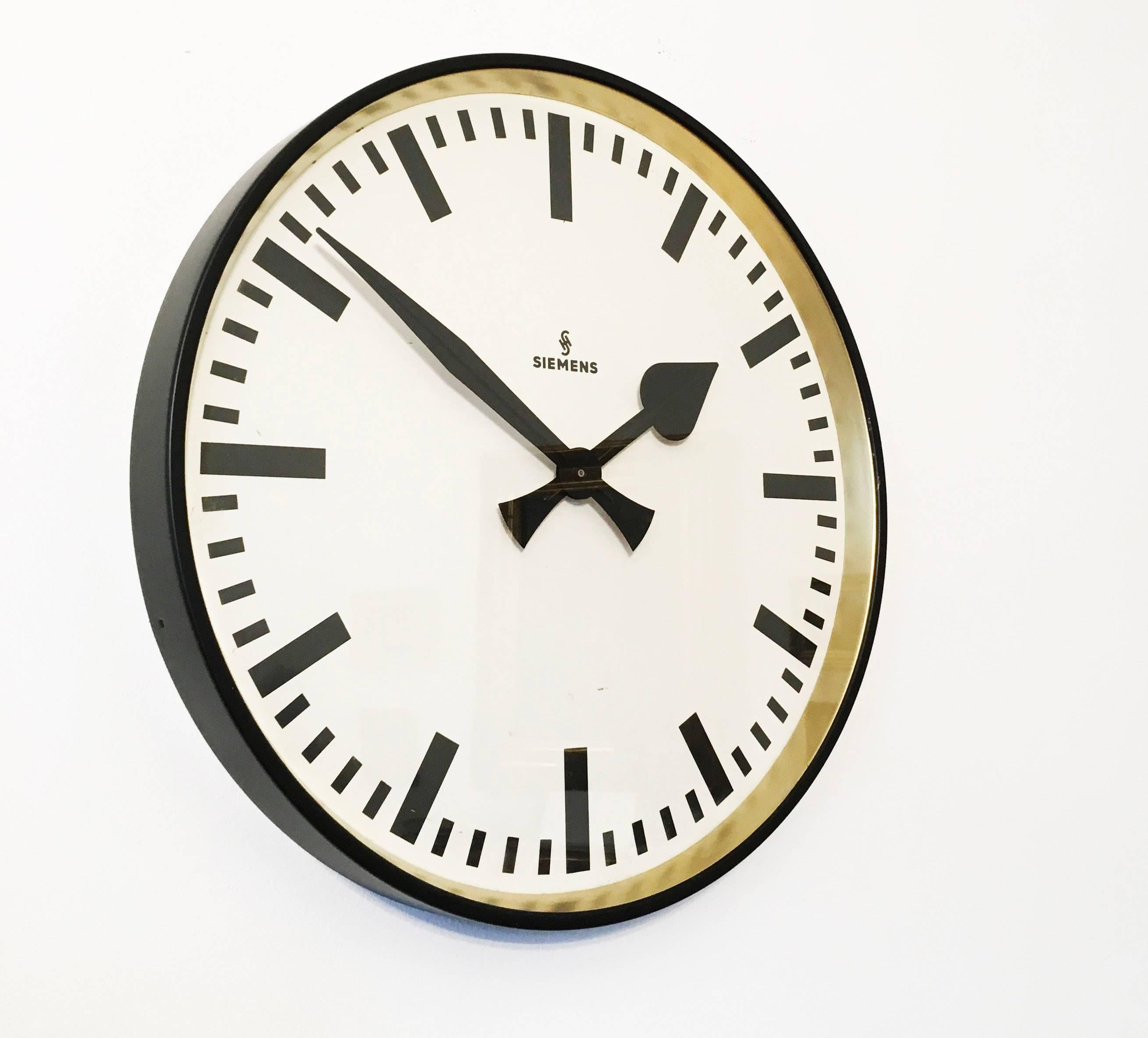 Large Siemens Factory, Station or Wall Clock at 1stDibs