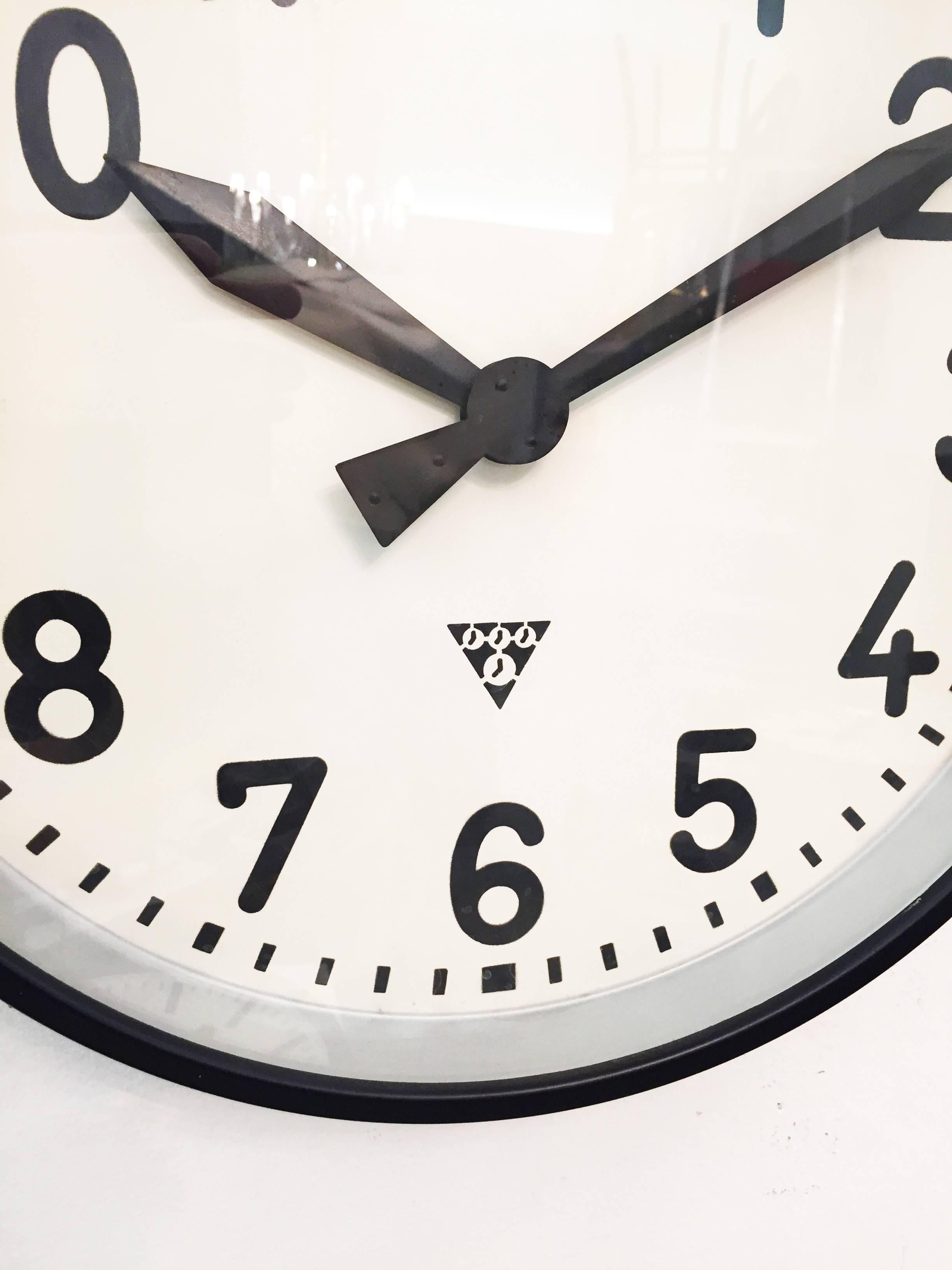 Steel Large Industrial Factory Wall Clock by Pragatron