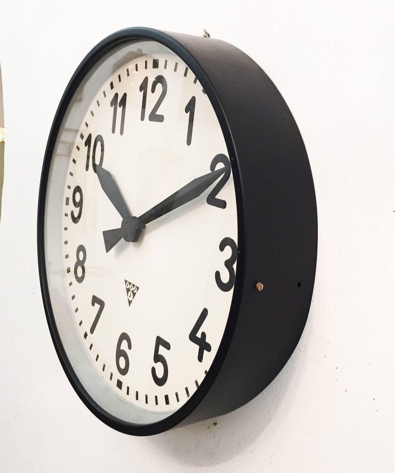 Large Industrial Factory Wall Clock by Pragatron at 1stDibs