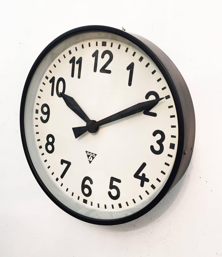 Large Industrial Factory Wall Clock by Pragatron at 1stDibs