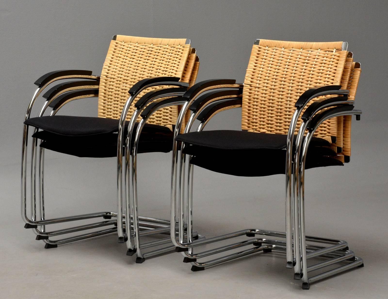 German Set of Six Dining Chairs by Jozef Gorcia & Andreas Krob for Thonet Model S78 For Sale