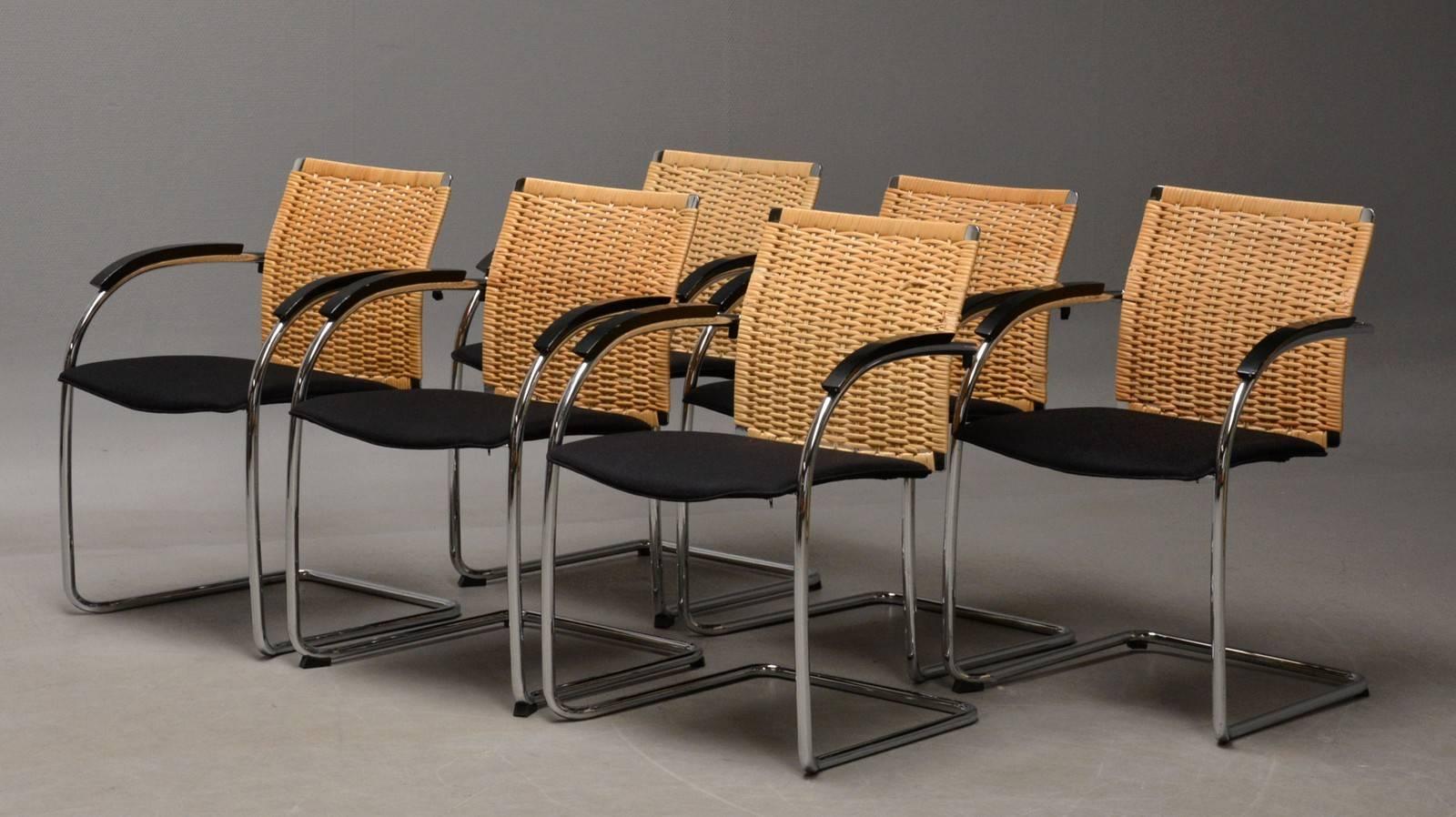 Set of Six Dining Chairs by Jozef Gorcia & Andreas Krob for Thonet Model S78 In Good Condition For Sale In Vienna, AT