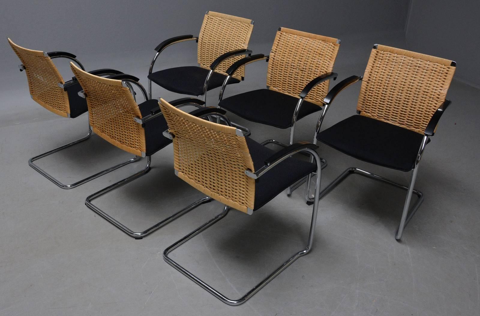 Set of Six Dining Chairs by Jozef Gorcia & Andreas Krob for Thonet Model S78 For Sale 1