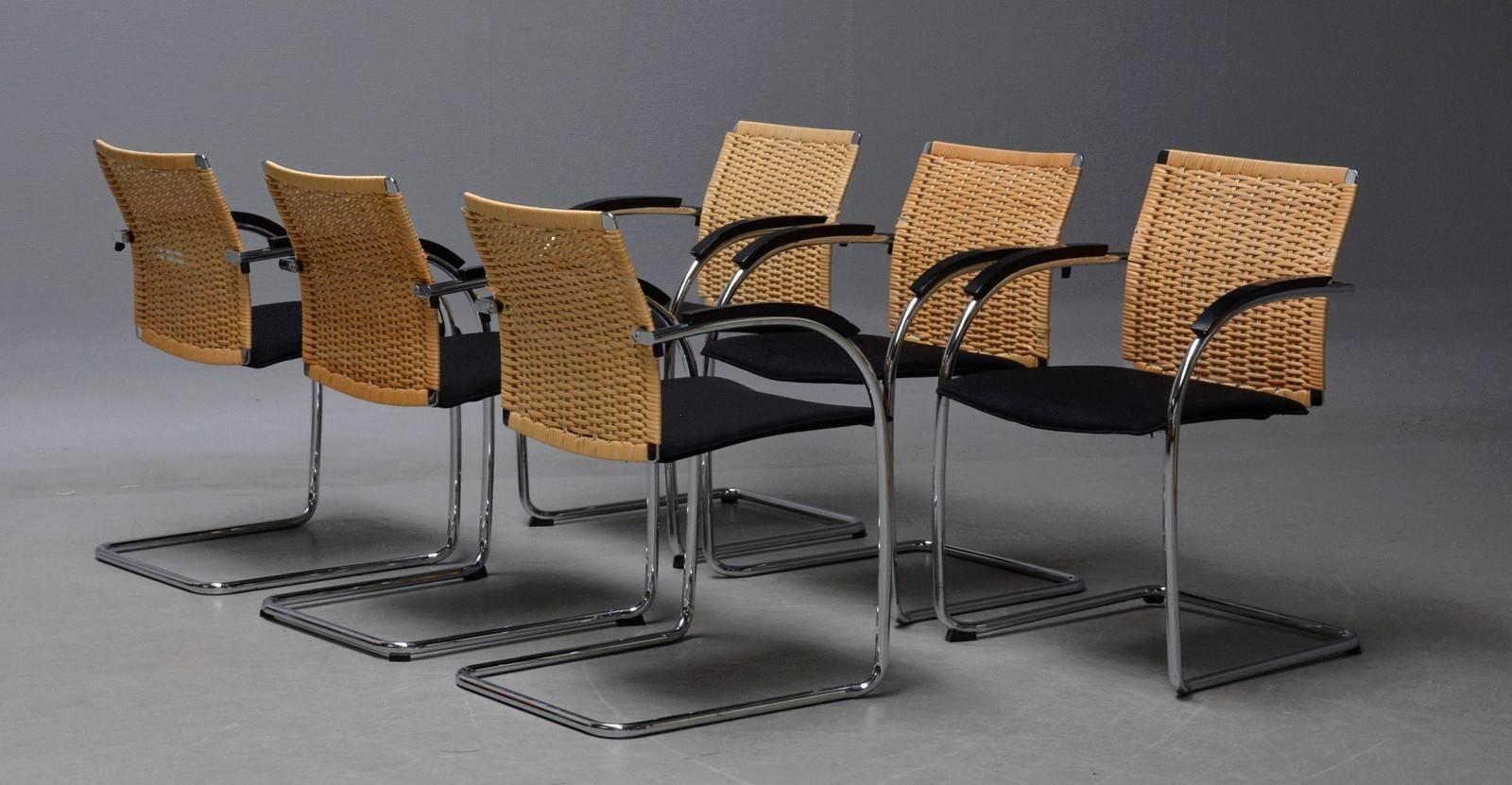 Set of Six Dining Chairs by Jozef Gorcia & Andreas Krob for Thonet Model S78 For Sale 2