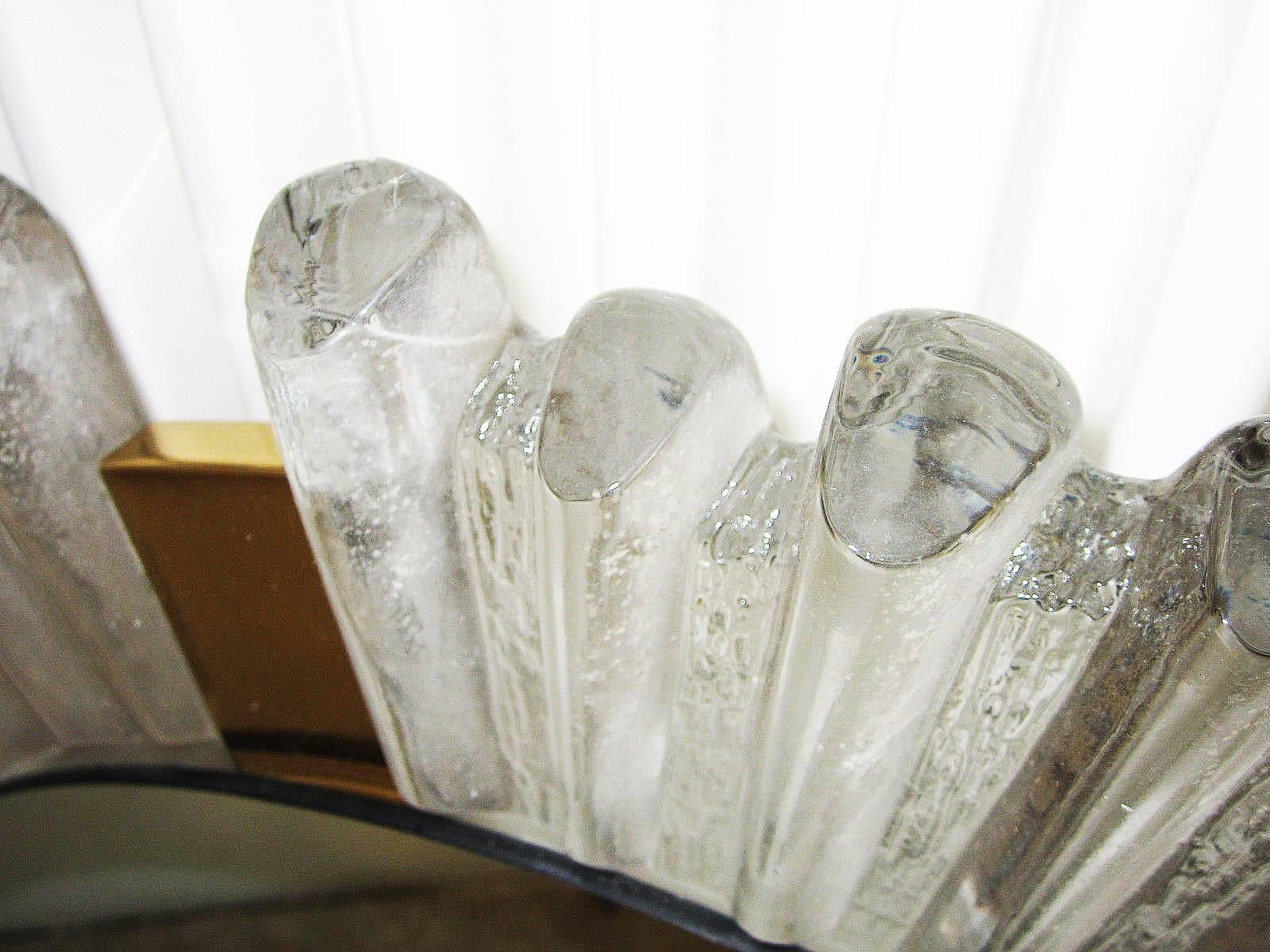 Austrian Kalmar Backlit Ice Glass Round Mirror For Sale