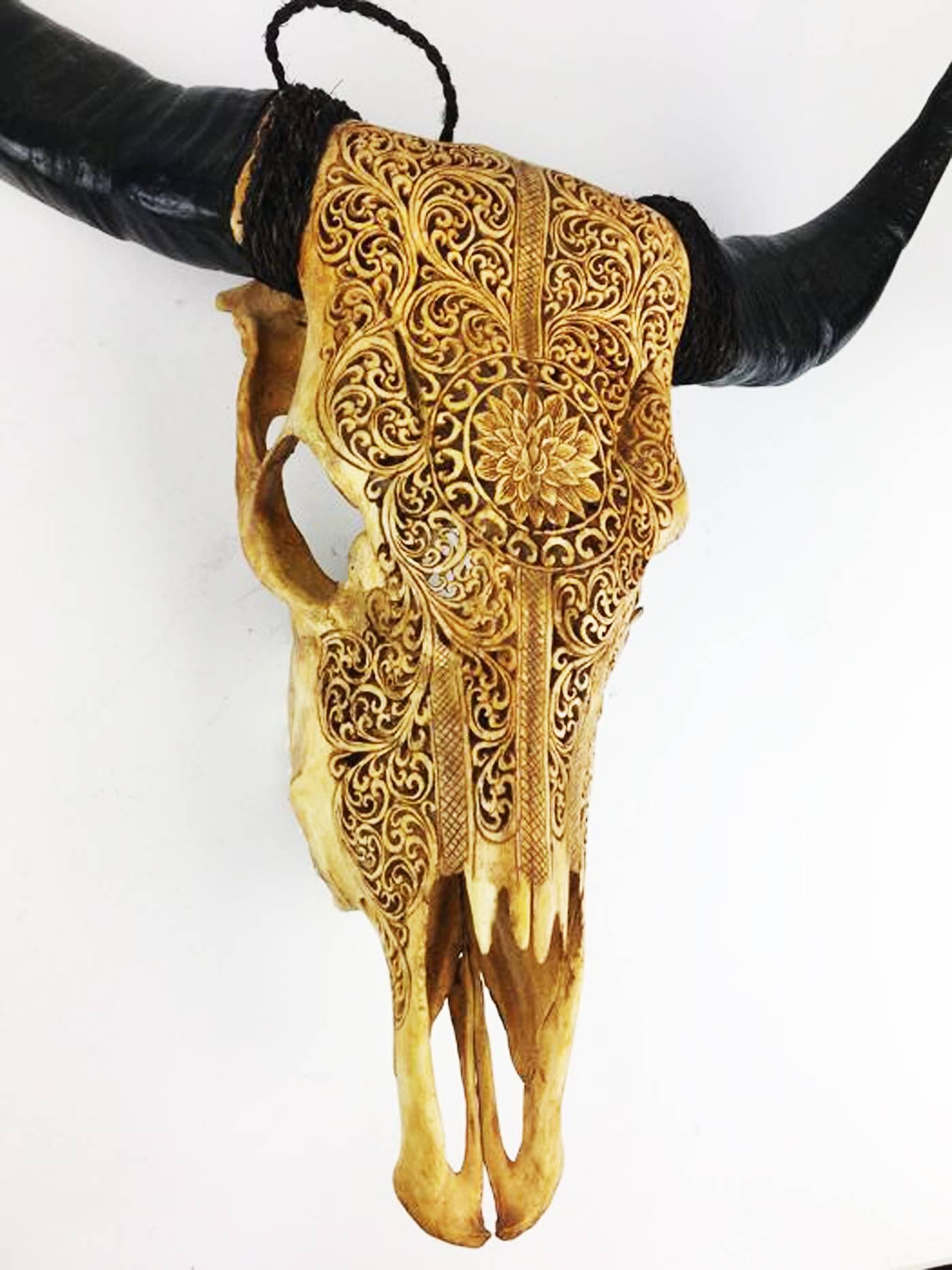 Bone Buffalo Skull Fine Hand-Carved