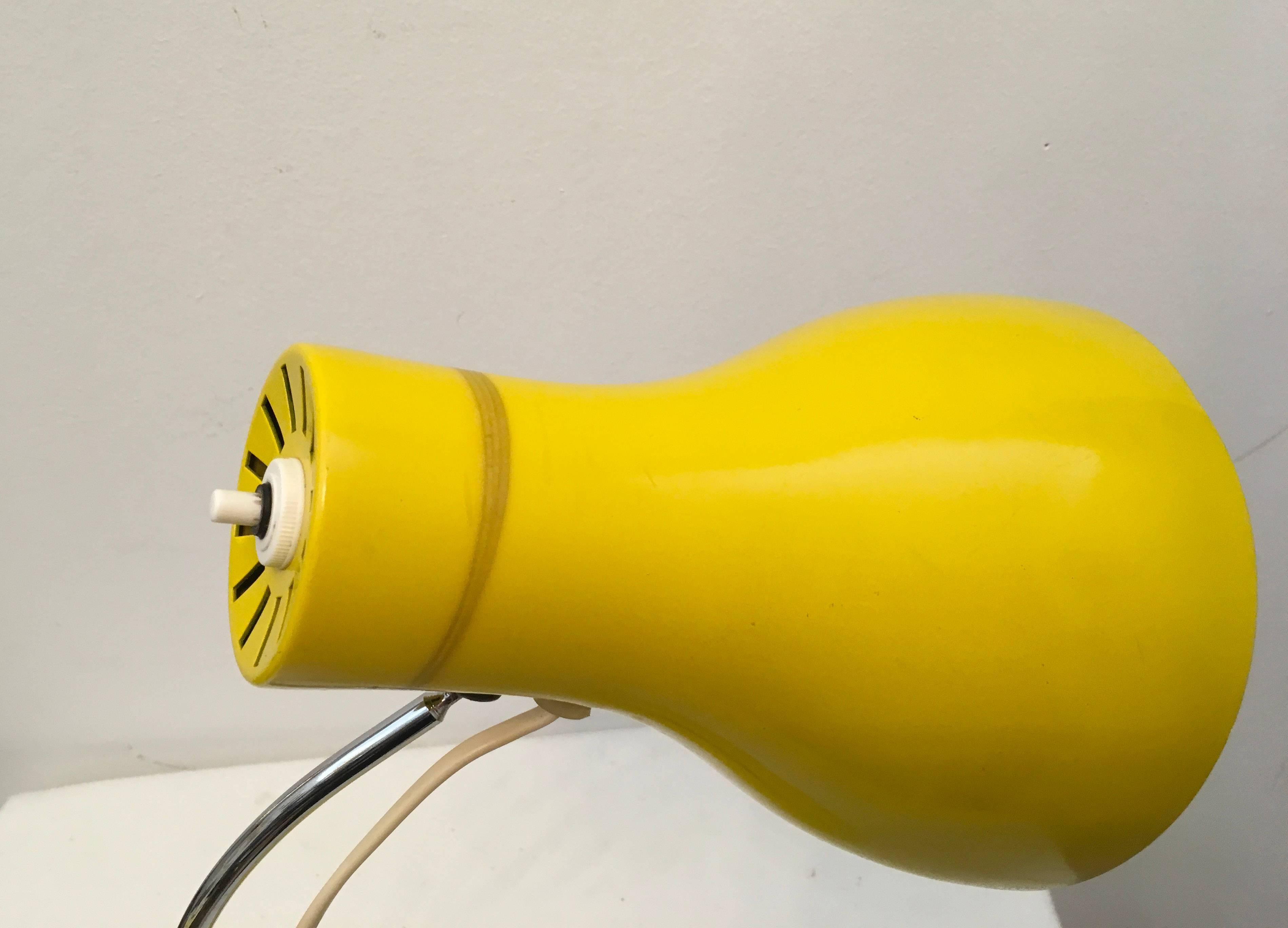 Czech Yellow Midcentury Table Lamp by Josef Hurka for Napako For Sale