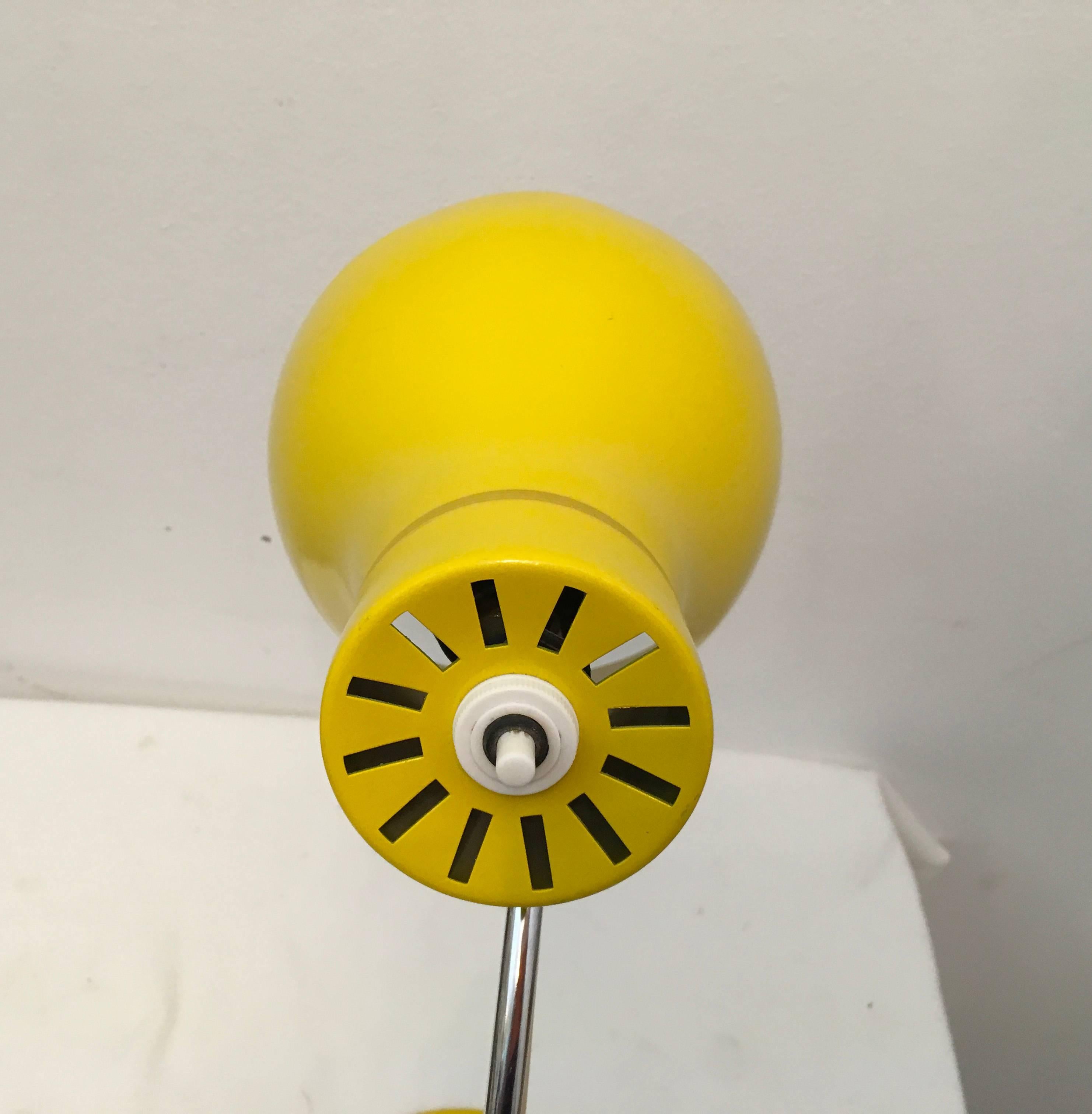 Painted Yellow Midcentury Table Lamp by Josef Hurka for Napako For Sale