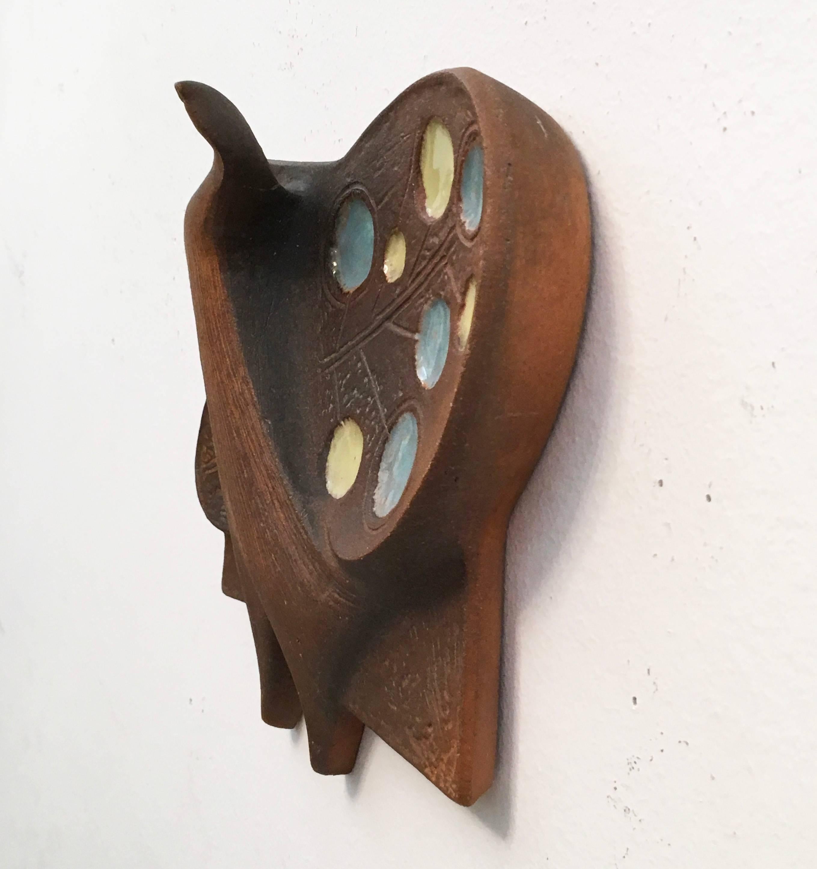 Mid-20th Century Ceramic Peacock Wall Plaque