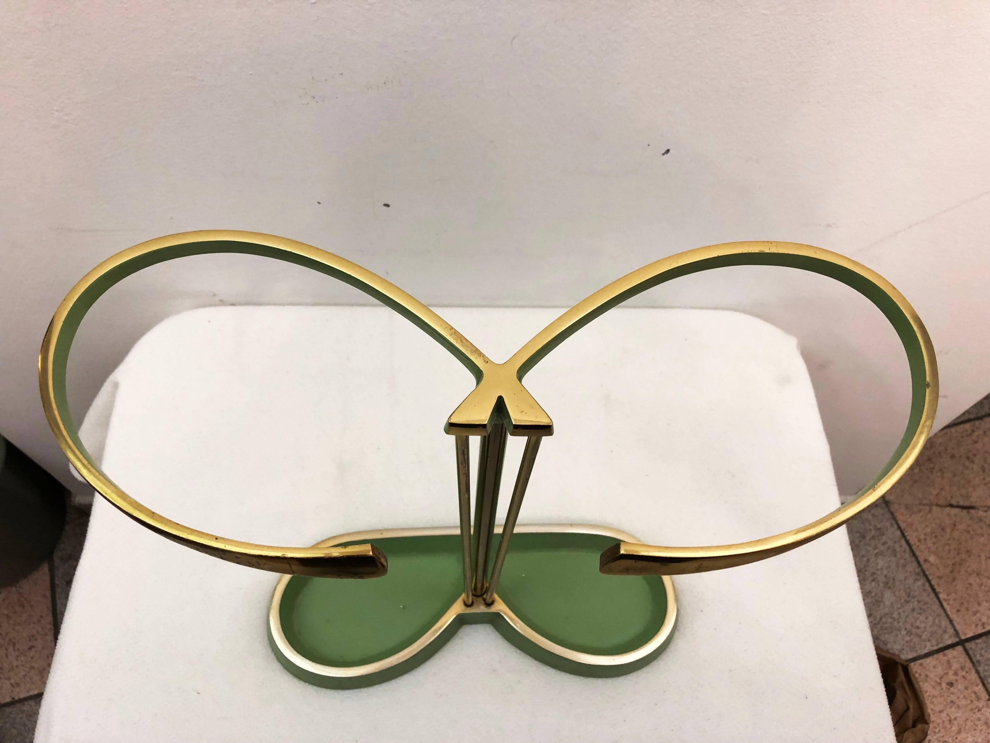 Mid-20th Century Vintage Green Austrian Umbrella Stand For Sale