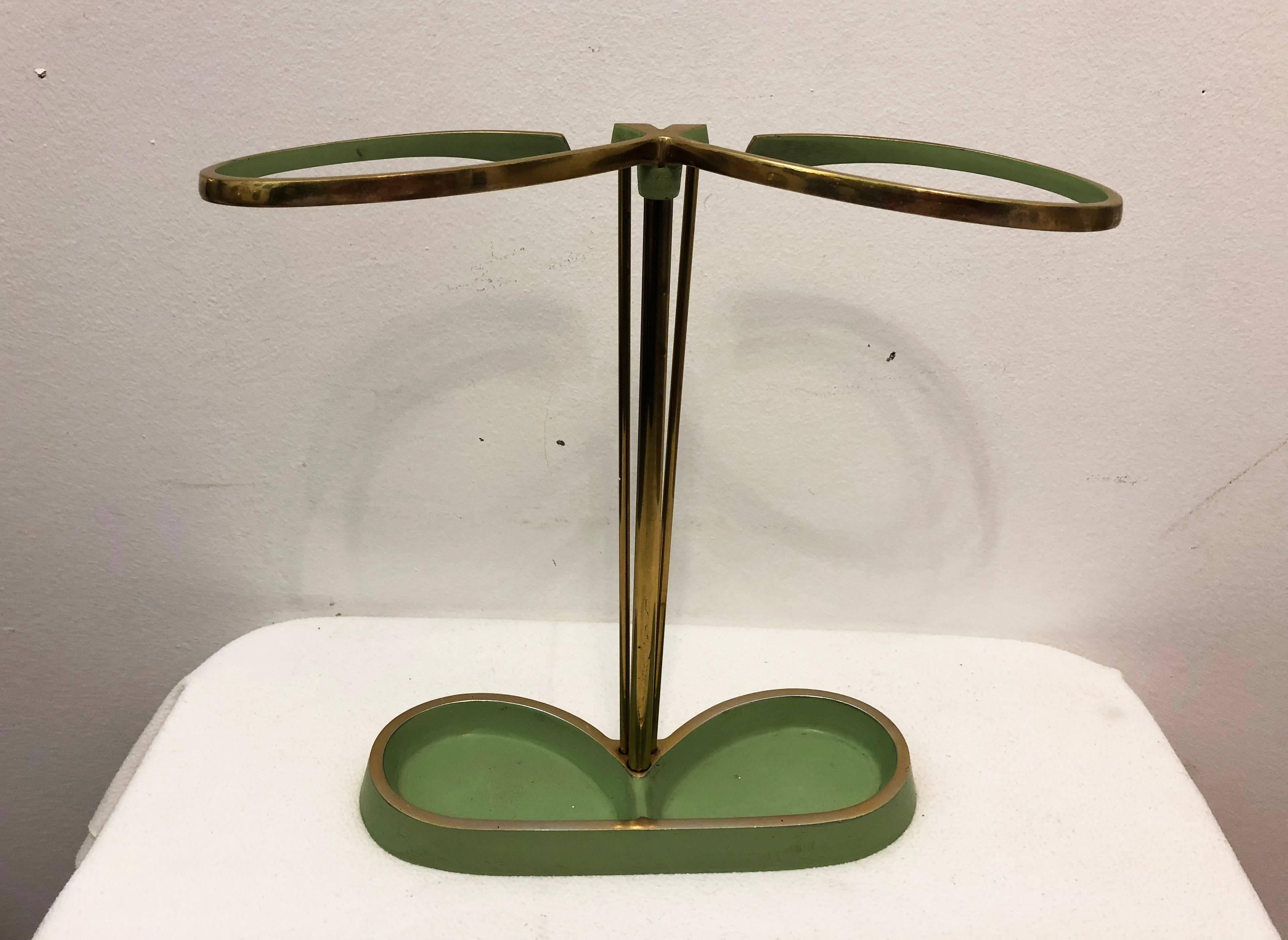 Mid-Century Modern Vintage Green Austrian Umbrella Stand For Sale