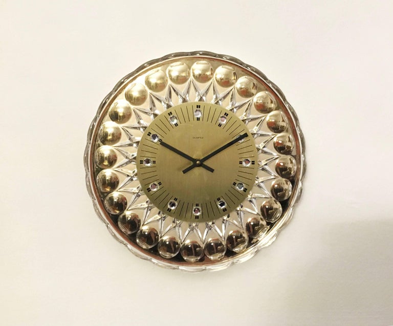 Glass Crystal Wall Clock at 1stDibs glass wall clocks large, gold crystal wall clock, crystal