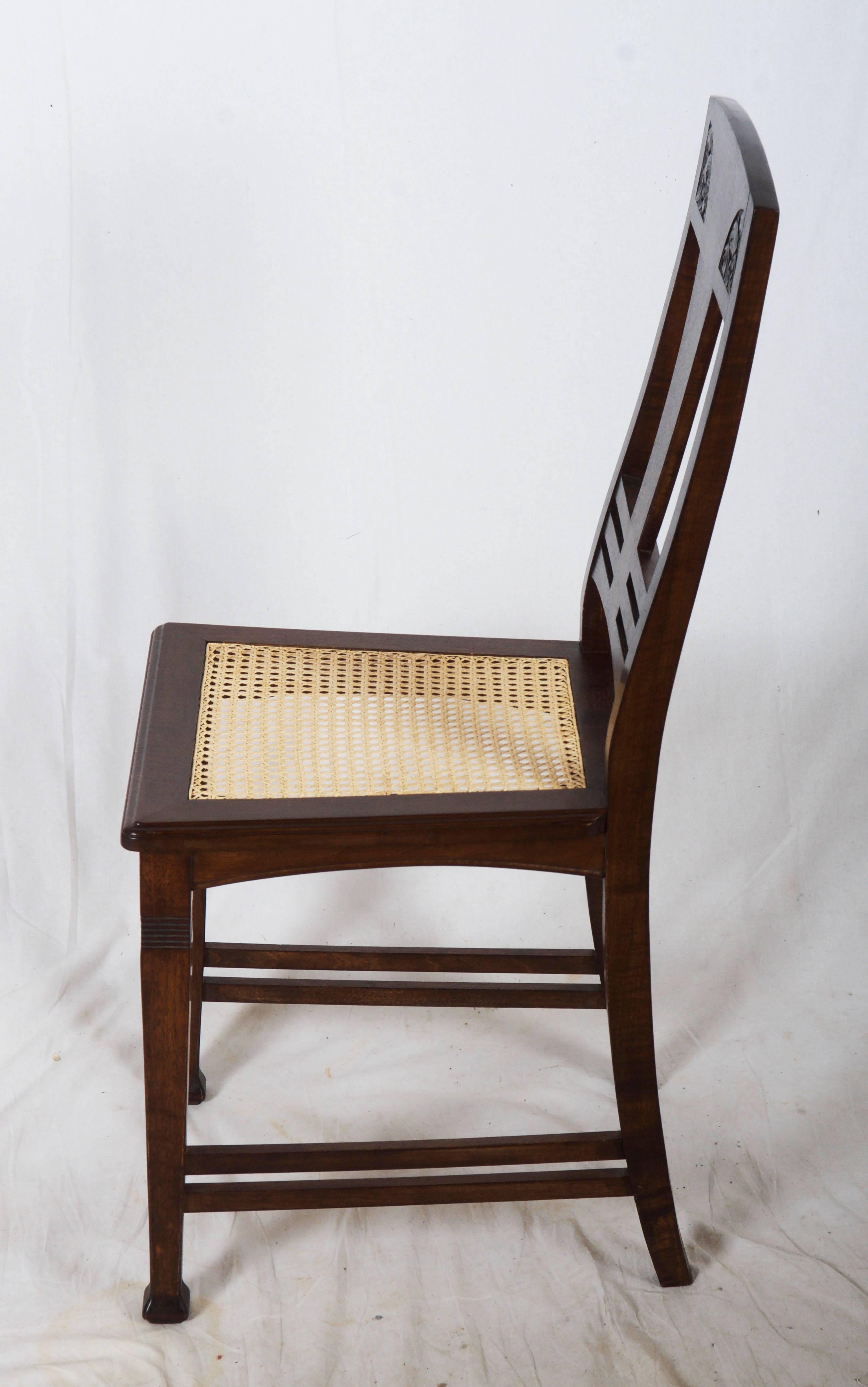Tedesco Set di quattro sedie da pranzo tedesche in stile Art Nouveau in vendita