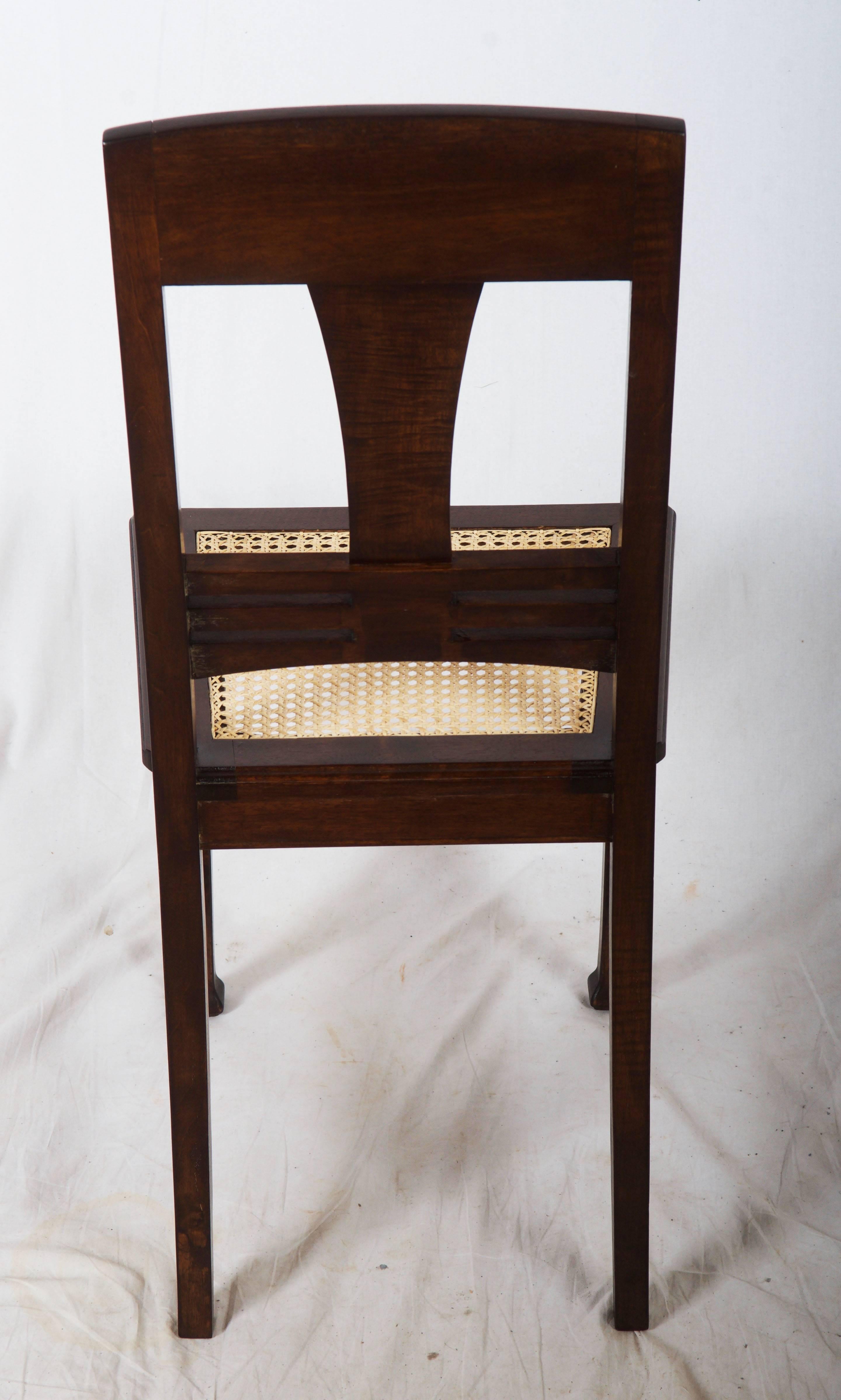 Set di quattro sedie da pranzo tedesche in stile Art Nouveau in vendita 2