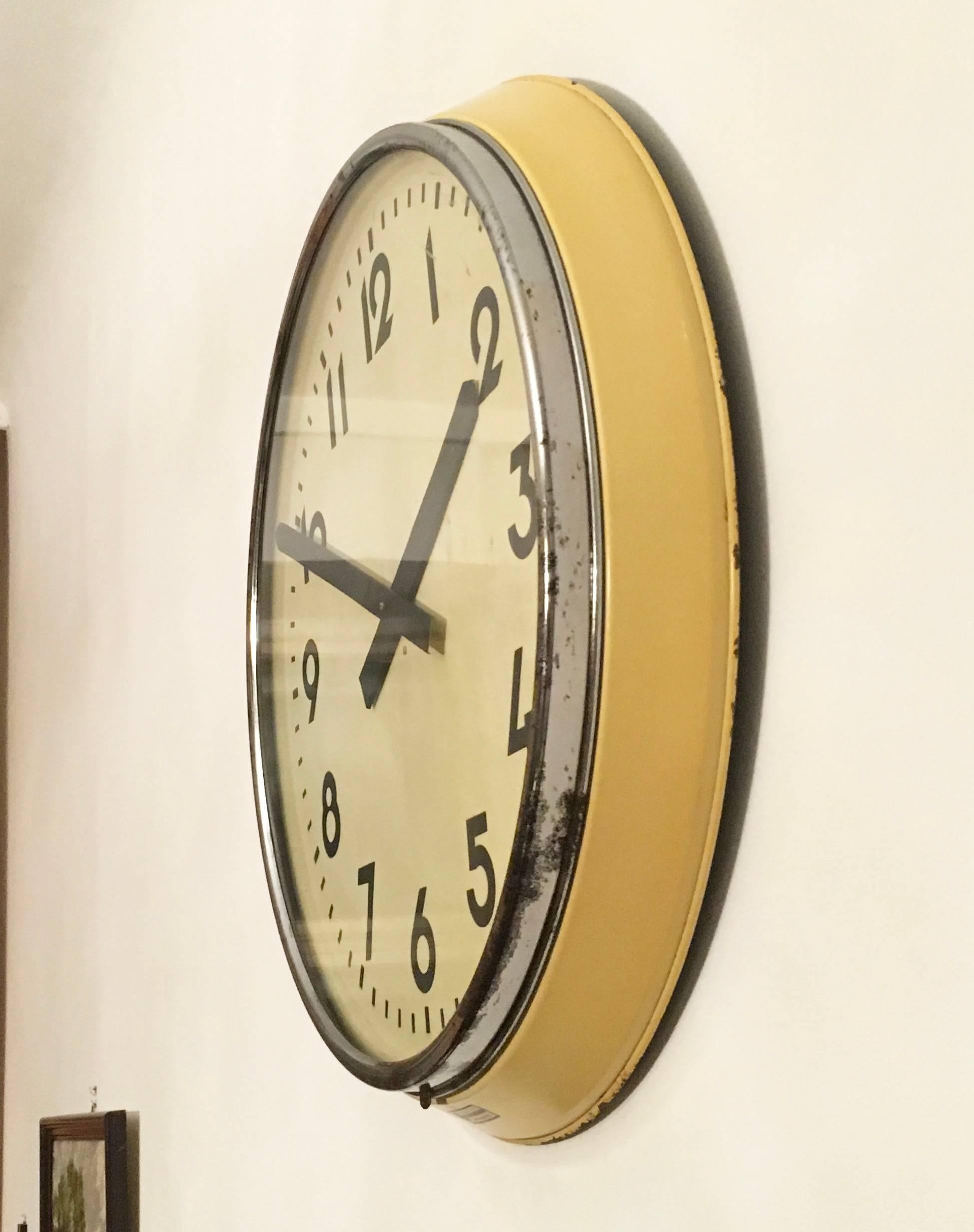 Steel Huge Viennese Mid-century Wall Clock