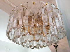 J. T. Kalmar Large "Palazzo" Ice Glass Chandelier Flush Mount