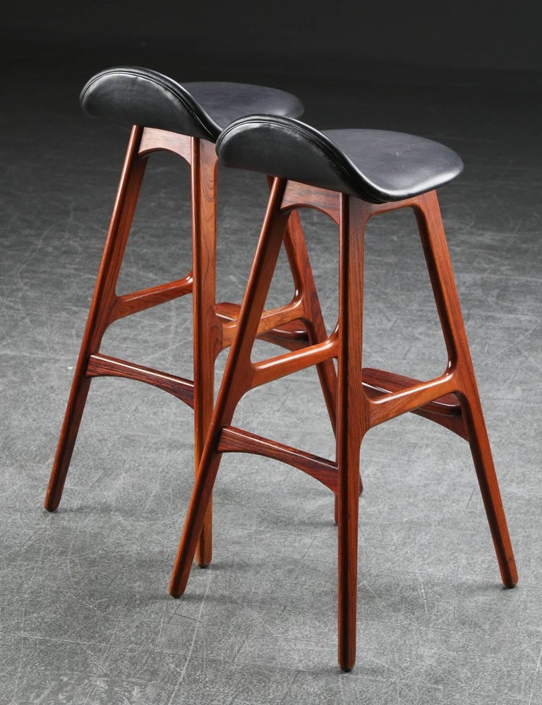 Leather Bar Stools by Erik Buch im Angebot bei 1stdibs