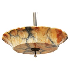 French Art Deco Alabaster Chandelier