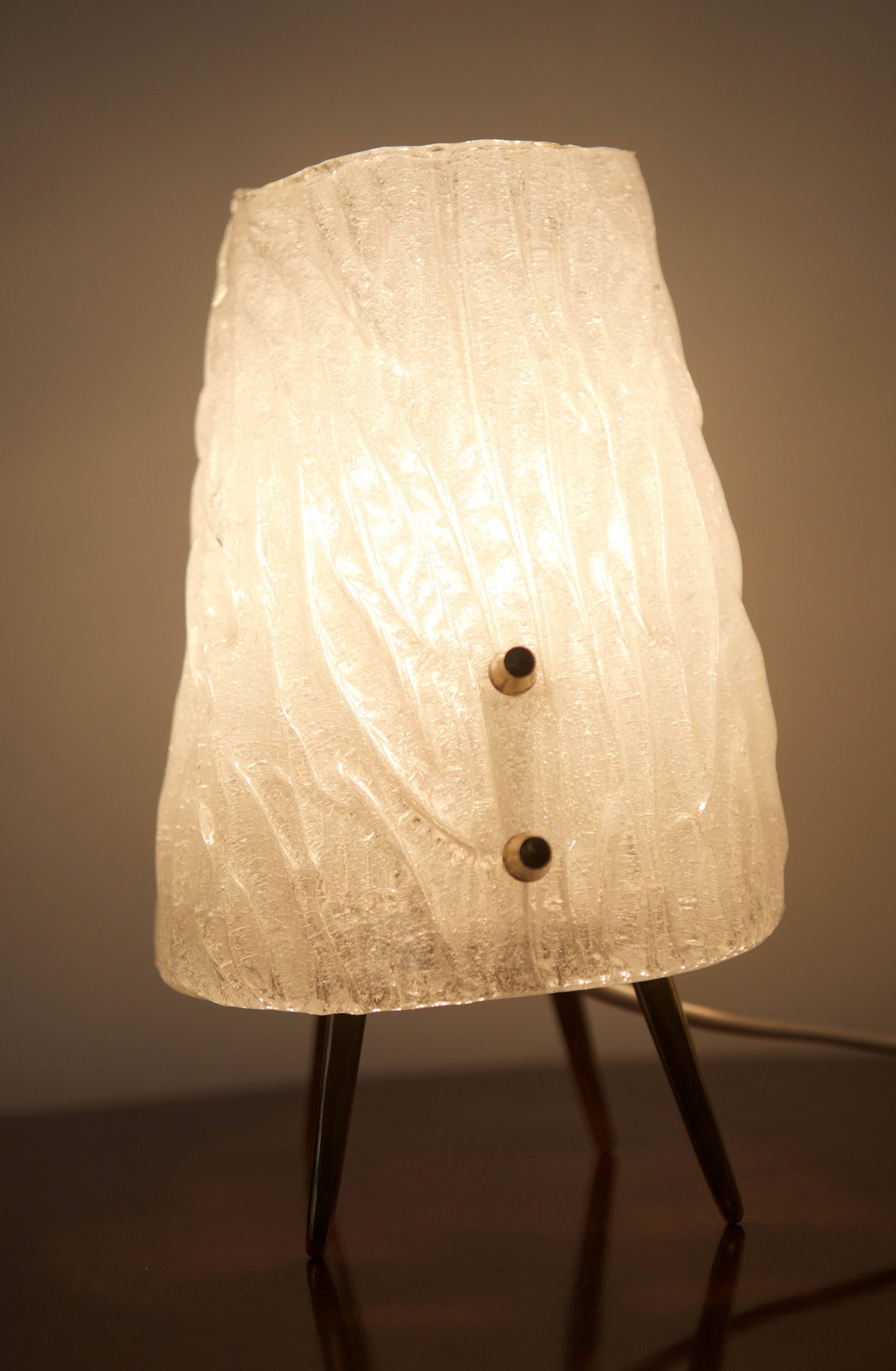 Austrian Ice Glass Table Lamps By 