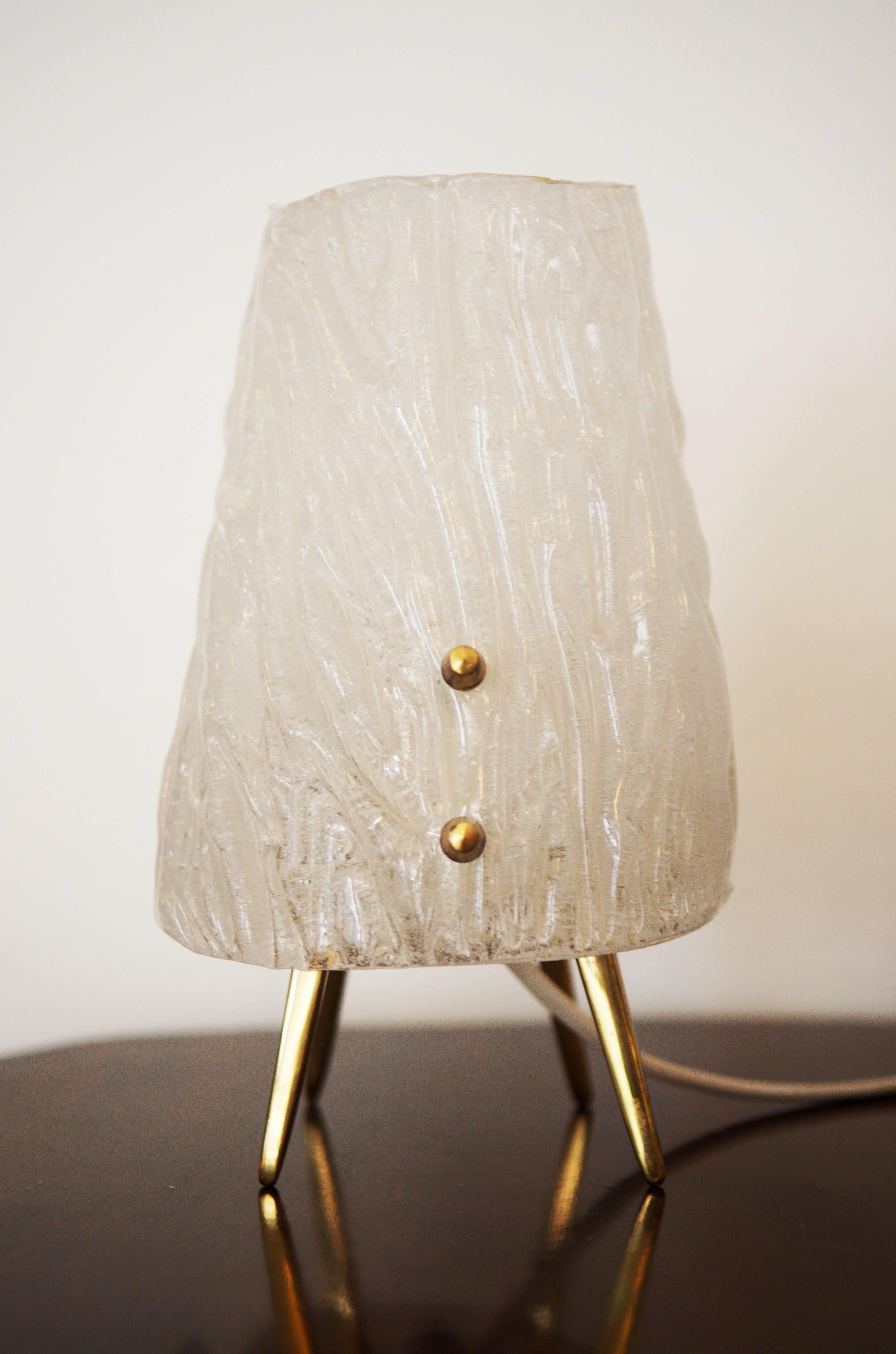 Mid-Century Modern Ice Glass Table Lamps By 