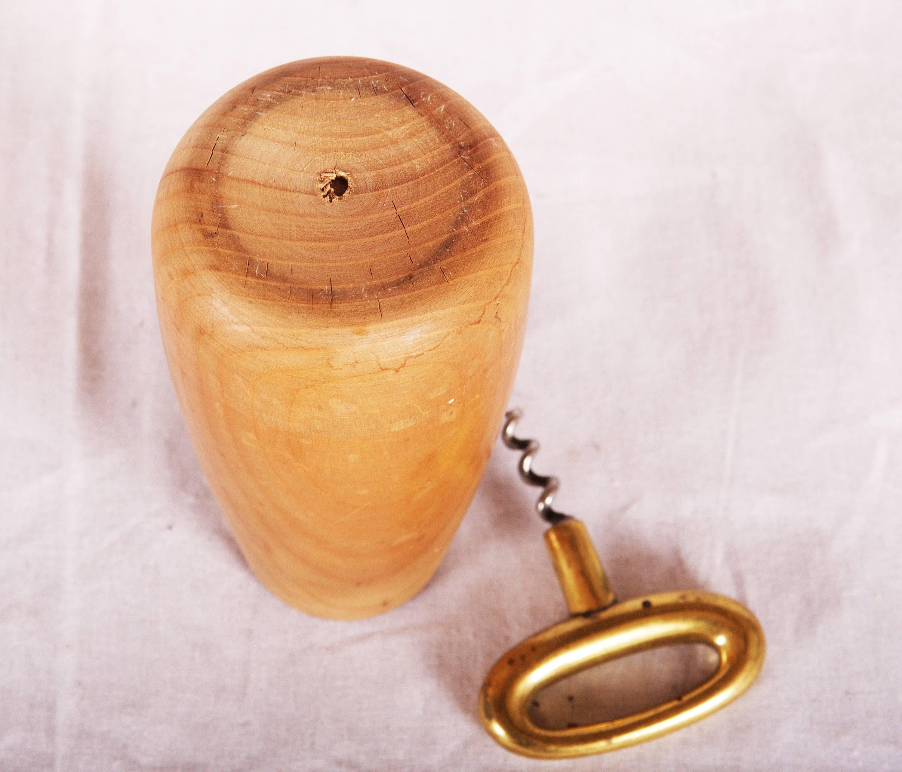 Carl Auböck Wooden Holder with a Corkscrew In Excellent Condition In Vienna, AT
