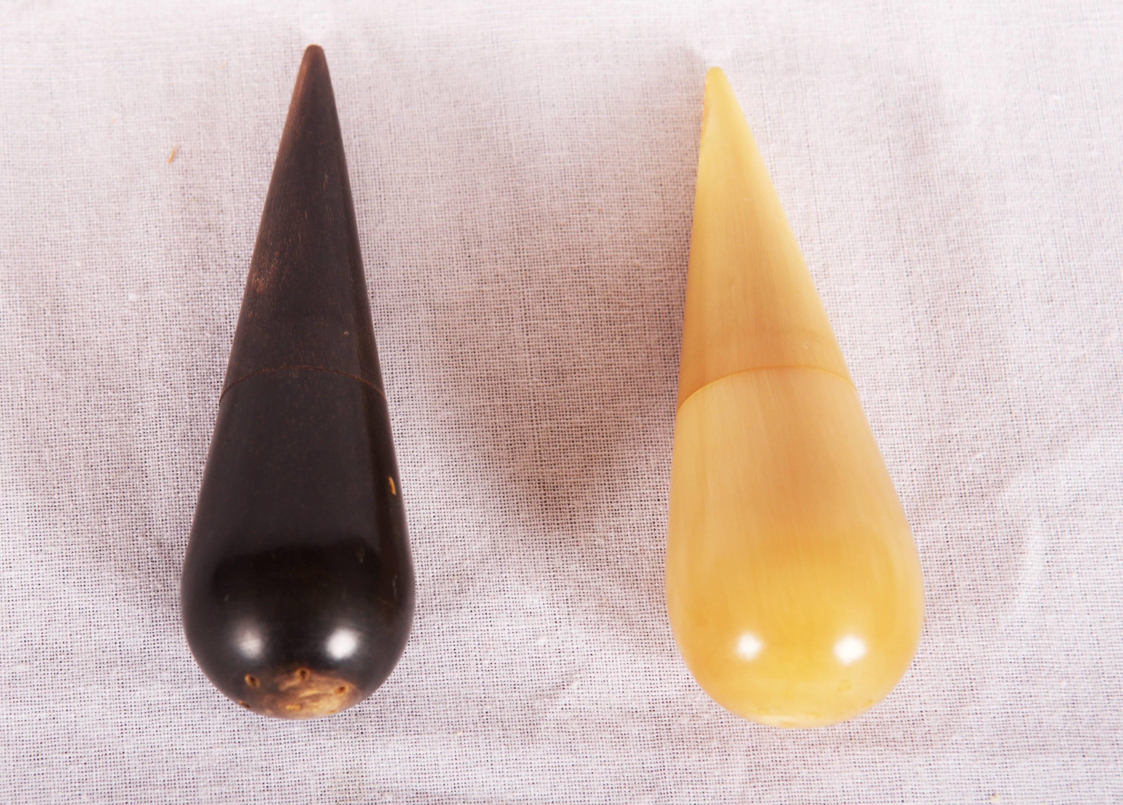 Mid-Century Modern Set of Horn Salt and Pepper Shakers by Carl Auböck