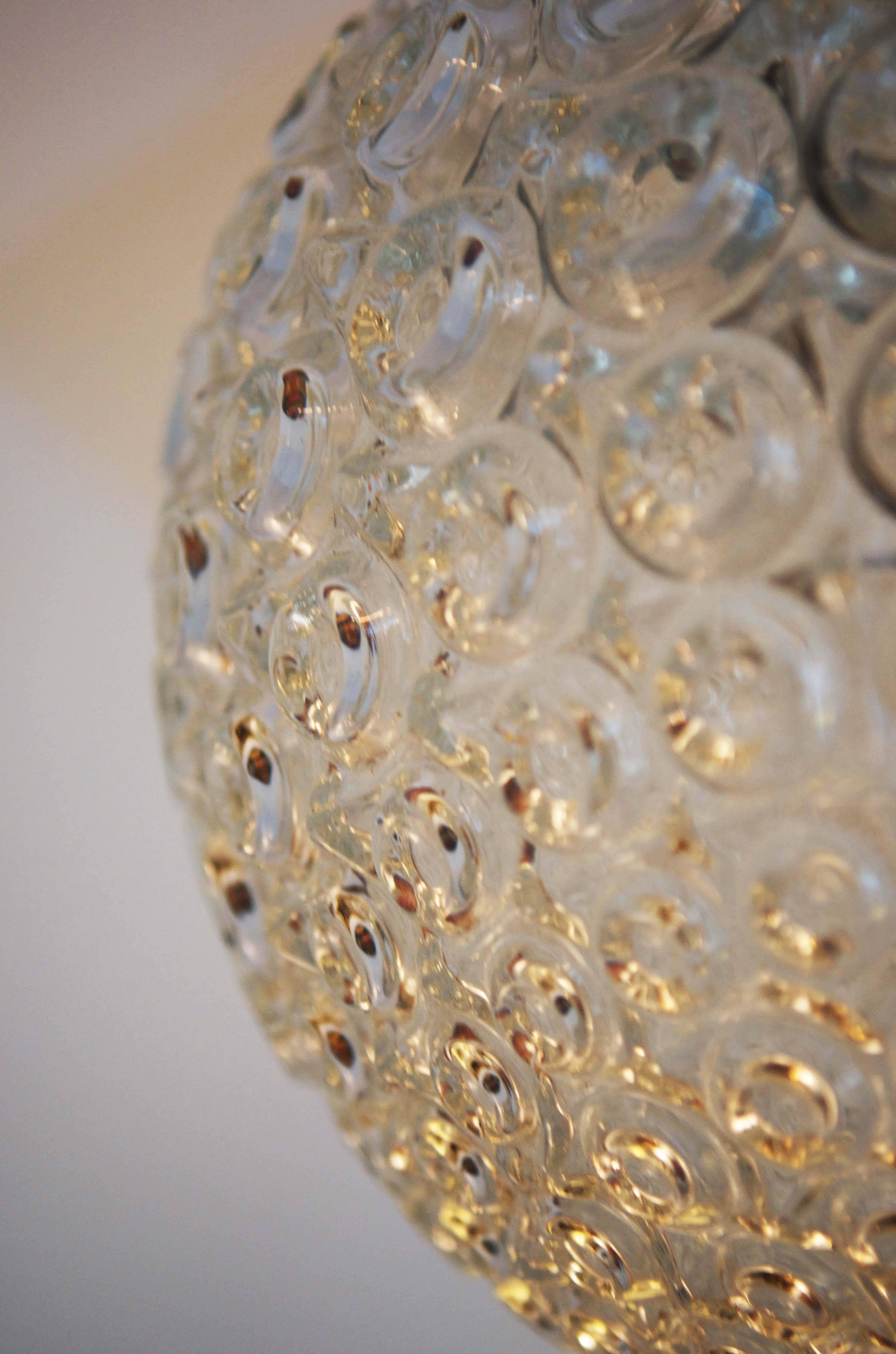 Late 20th Century Large Clear Bubble Glass Pendant