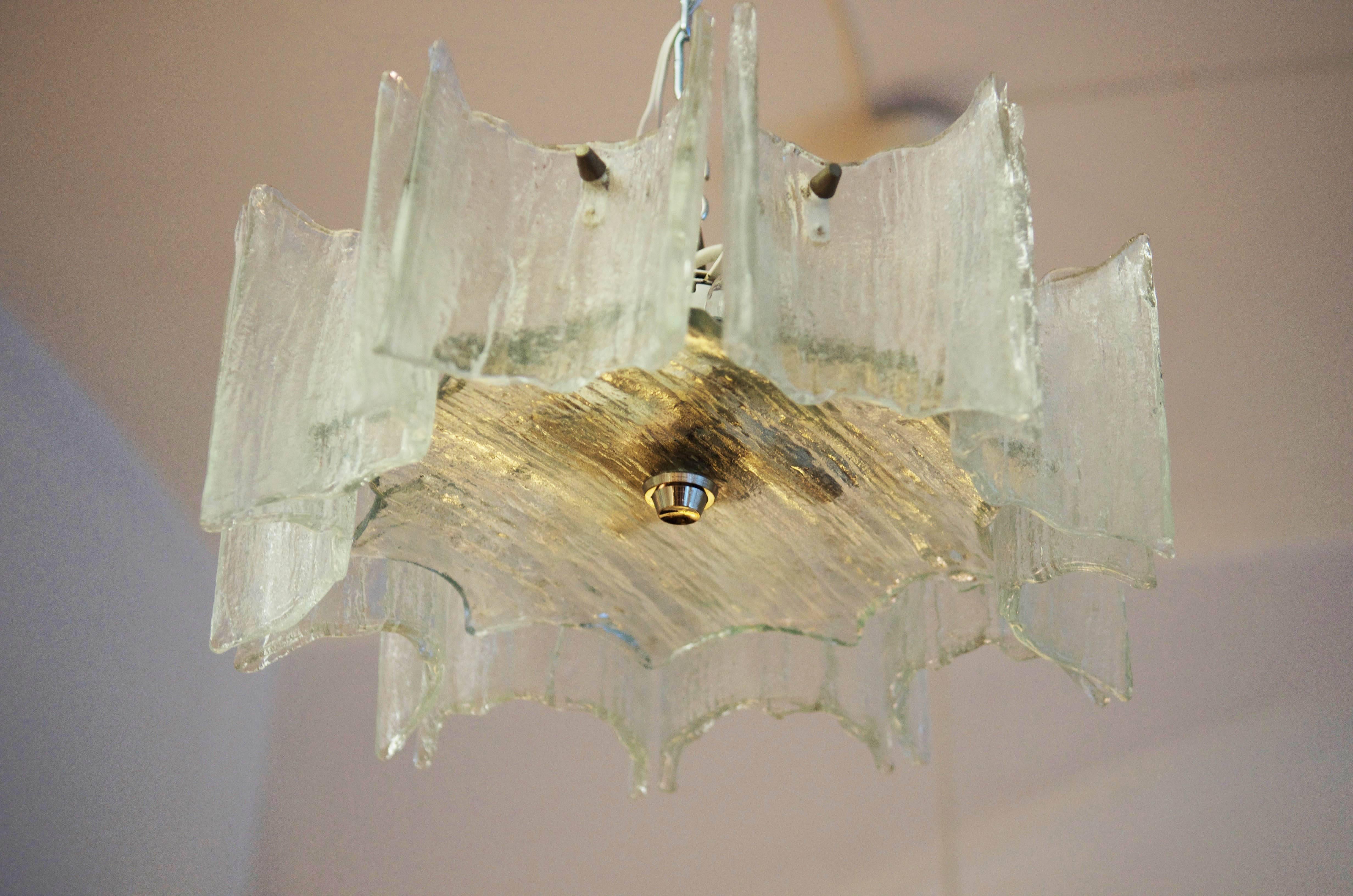 J.T. Kalmar of Austria Ice Glass Chandelier For Sale 3