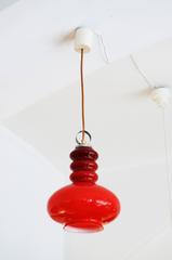 Red Glass Pendant Attributed to Peil & Putzler