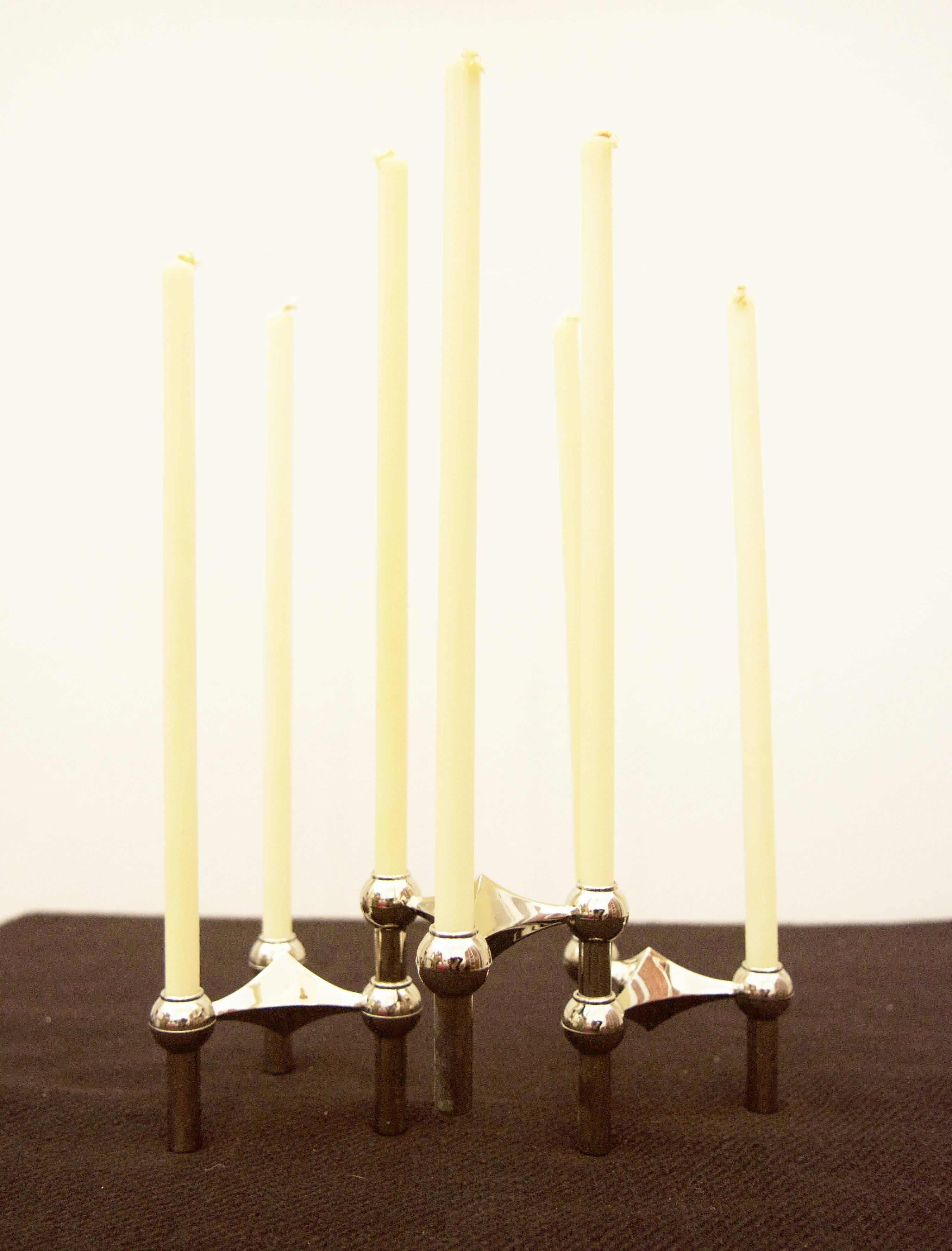 German Set of Three Candlesticks by Fritz Nagel and Caesar Stoffi
