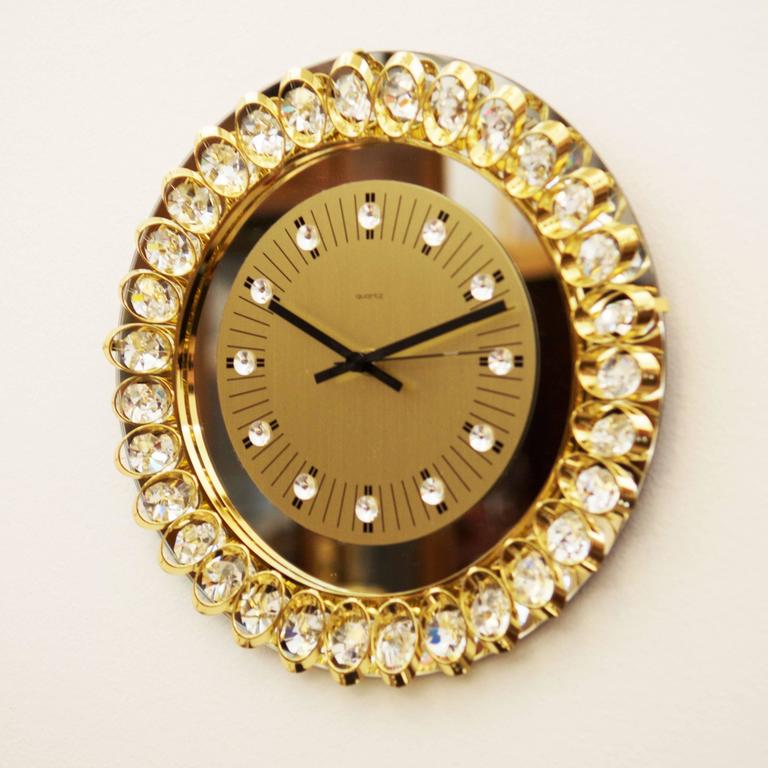 Crystal Mirror Wall Clock at 1stDibs