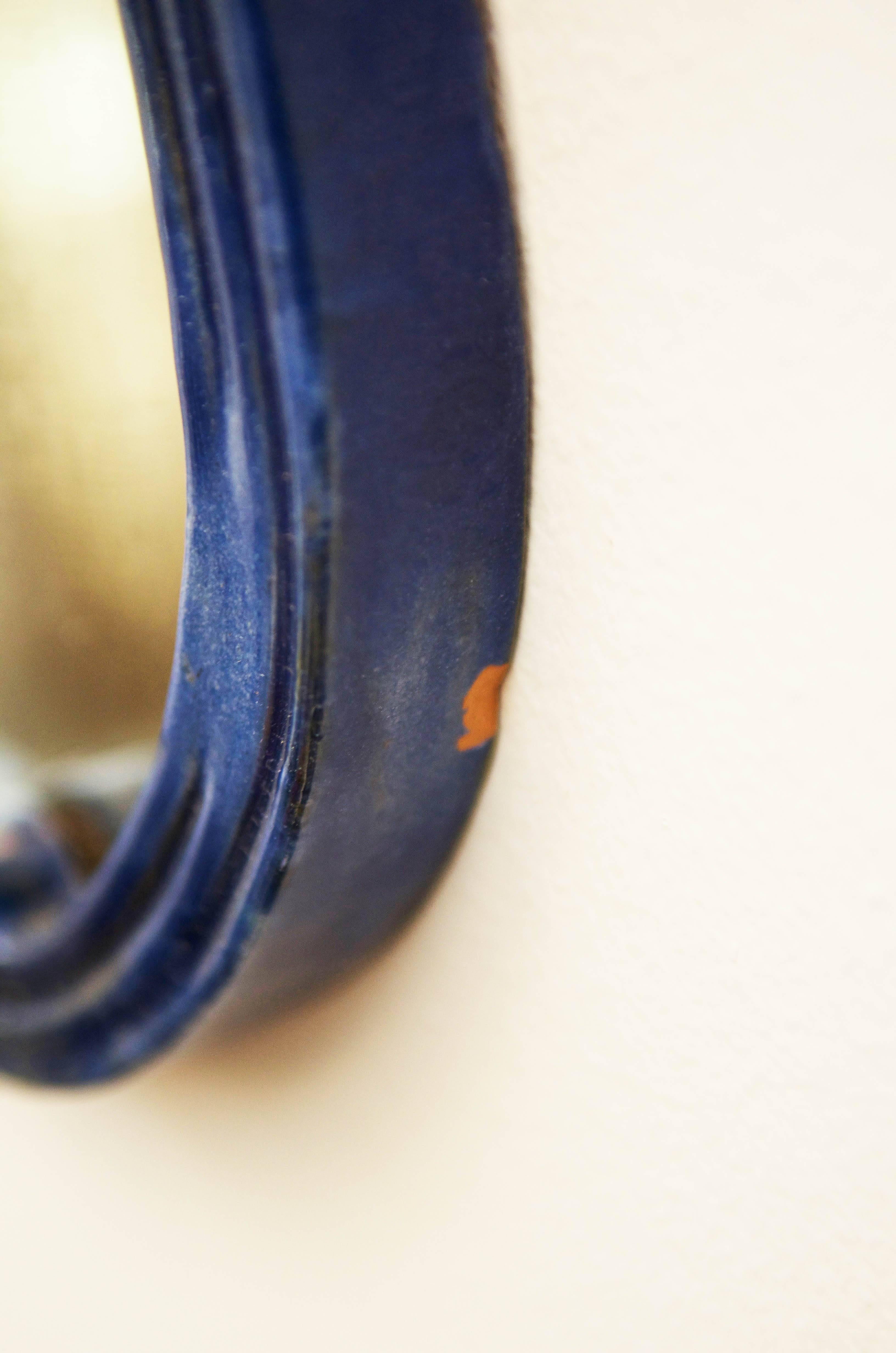 Blauer Art-Déco-Wandspiegel aus Keramik von „Gmundner Keramik“ im Angebot 2