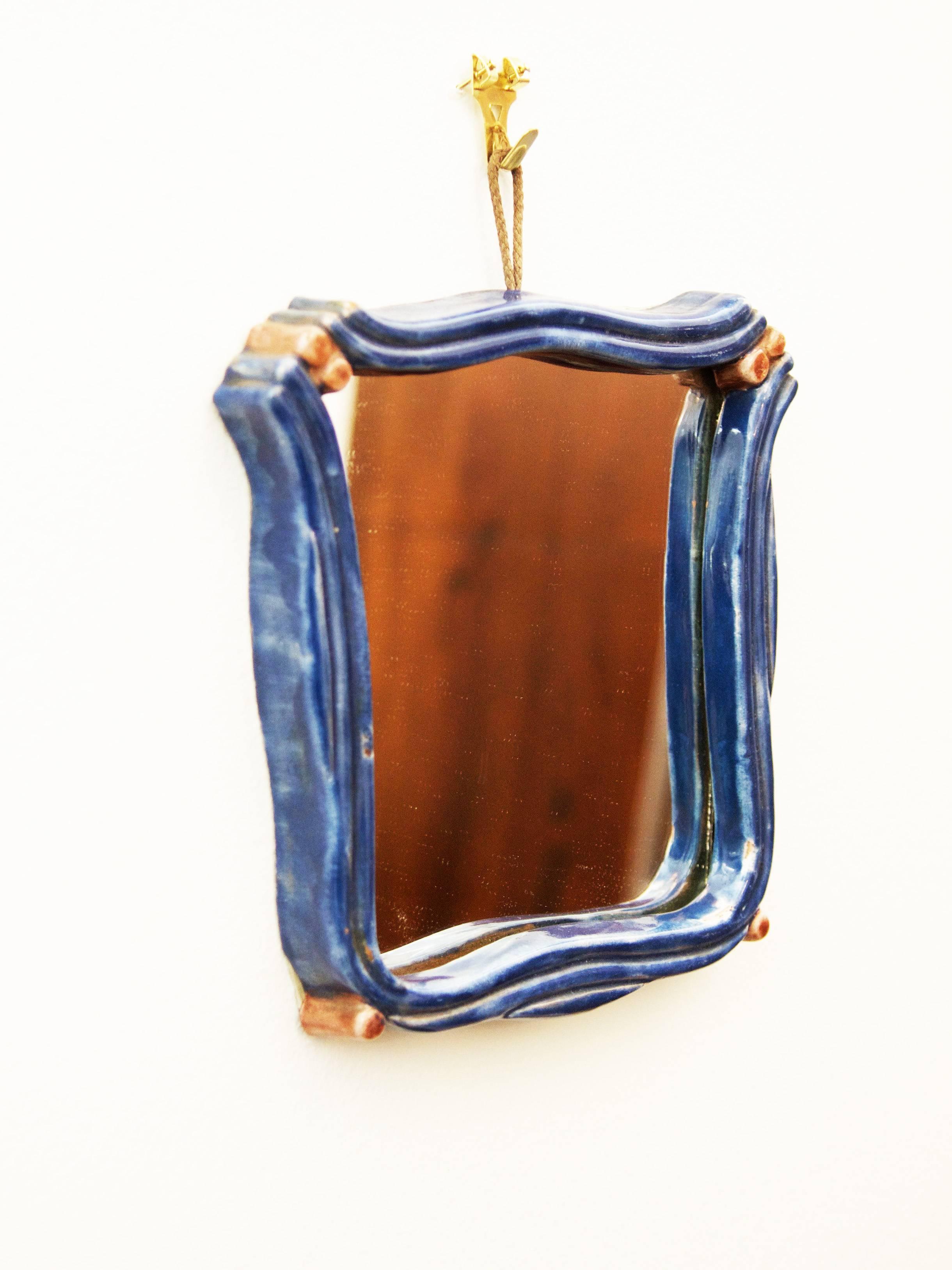 Mid-20th Century Art Deco Ceramik Wall Mirror by 