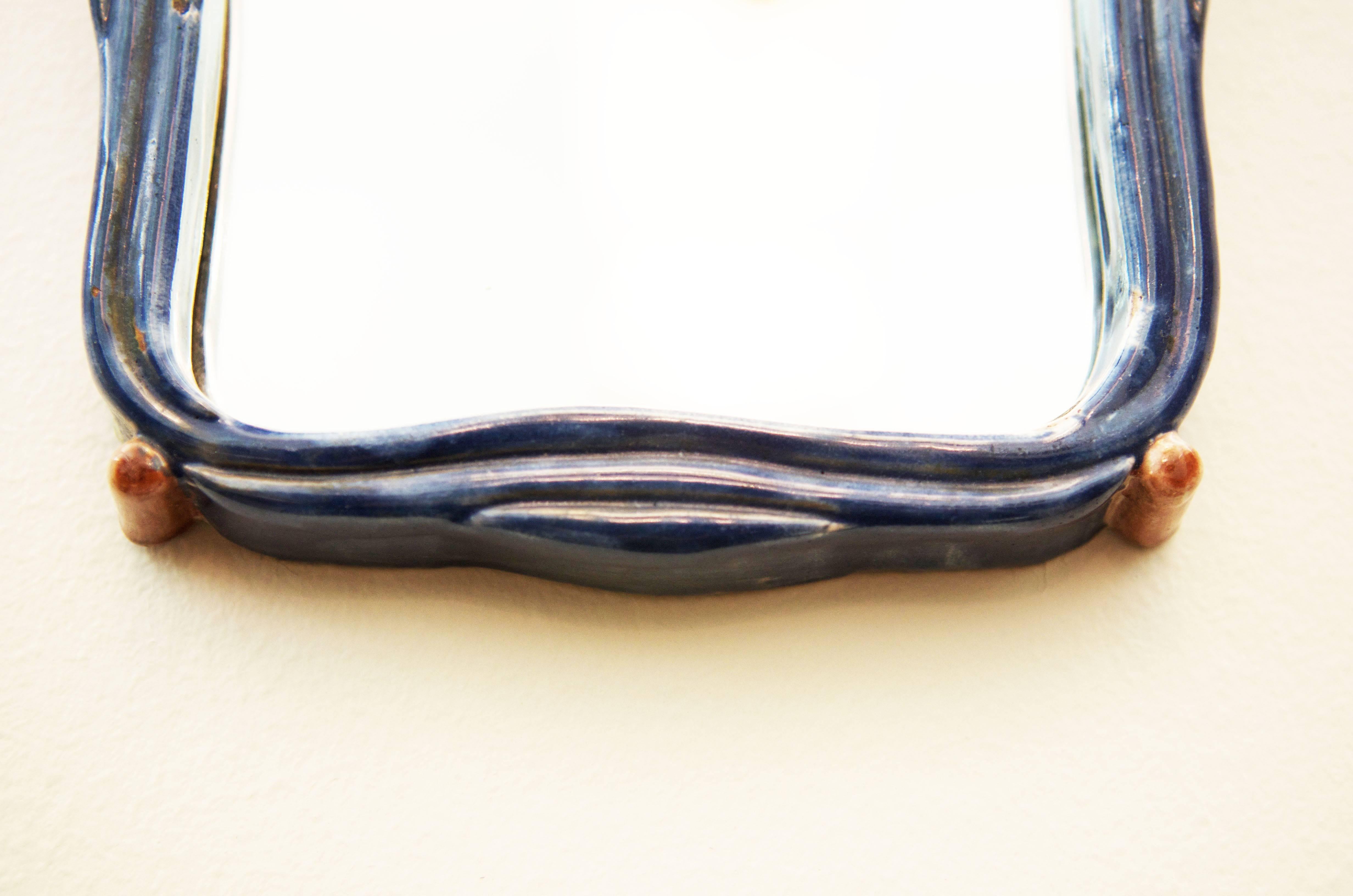 Austrian Art Deco Ceramik Wall Mirror by 