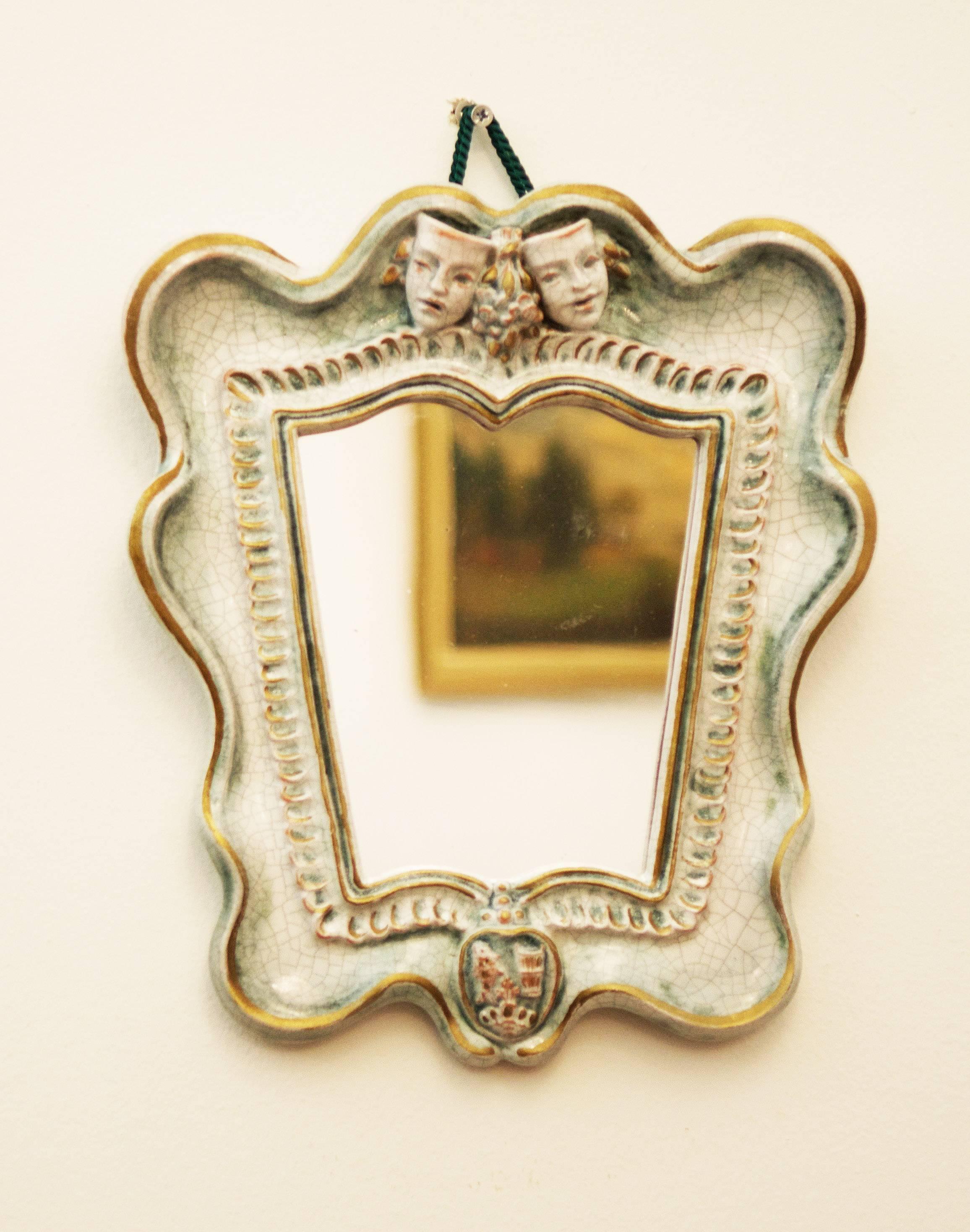 Art Deco Ceramik Wall Mirror by 