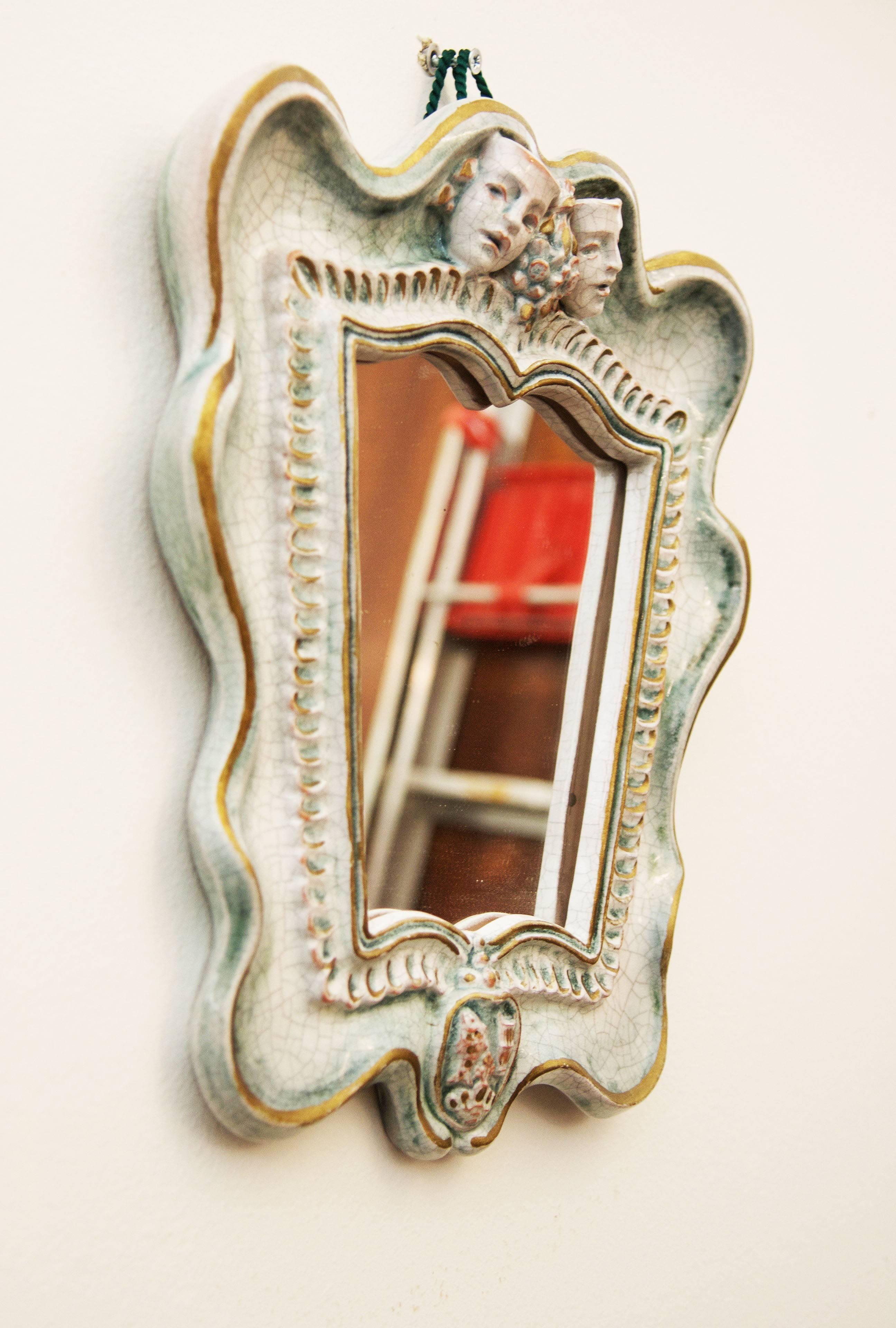 Mid-20th Century Art Deco Ceramik Wall Mirror by 