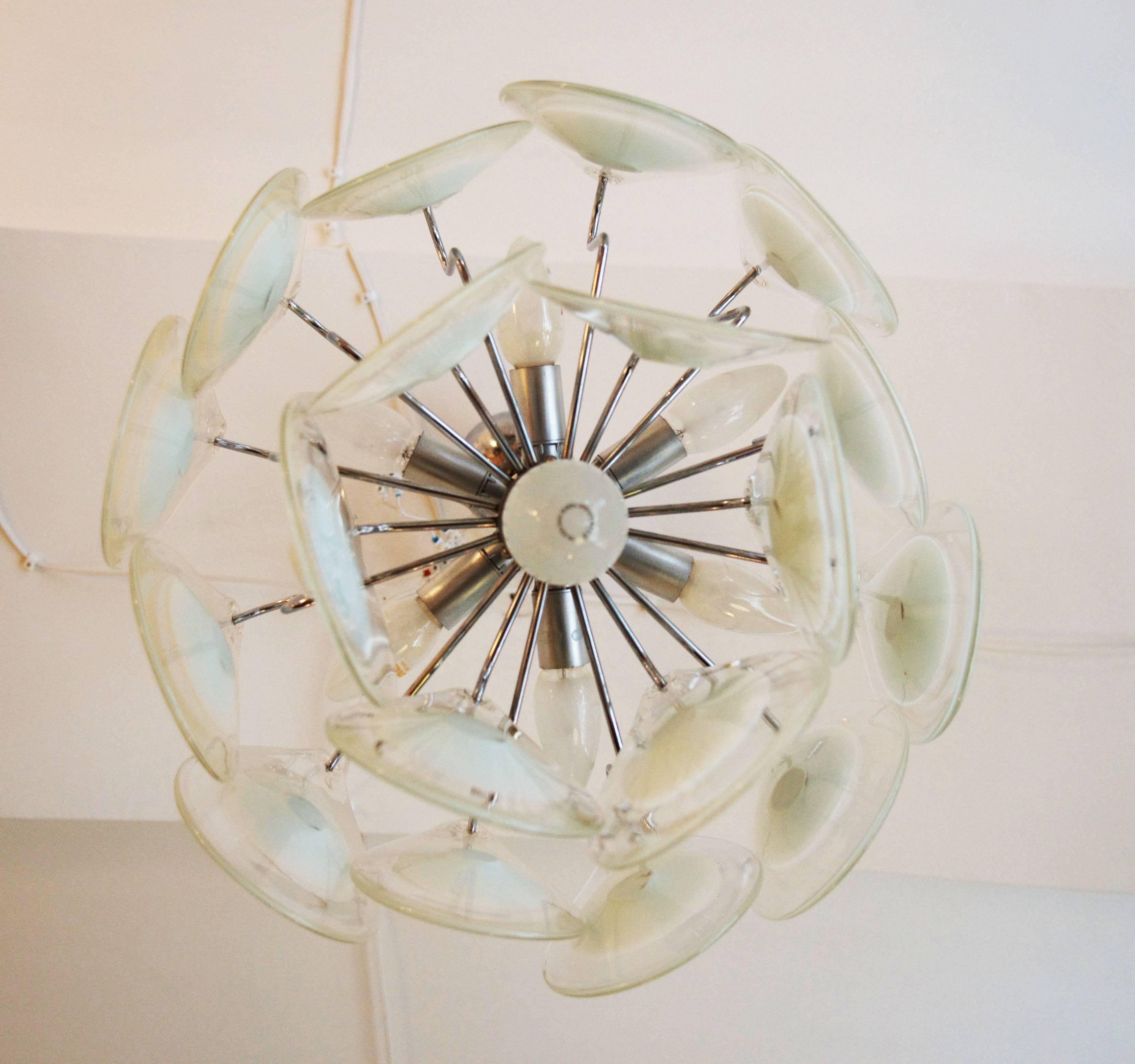 Mid-20th Century Rare Art Glass Chandelier Gino Vistosi for Venini For Sale