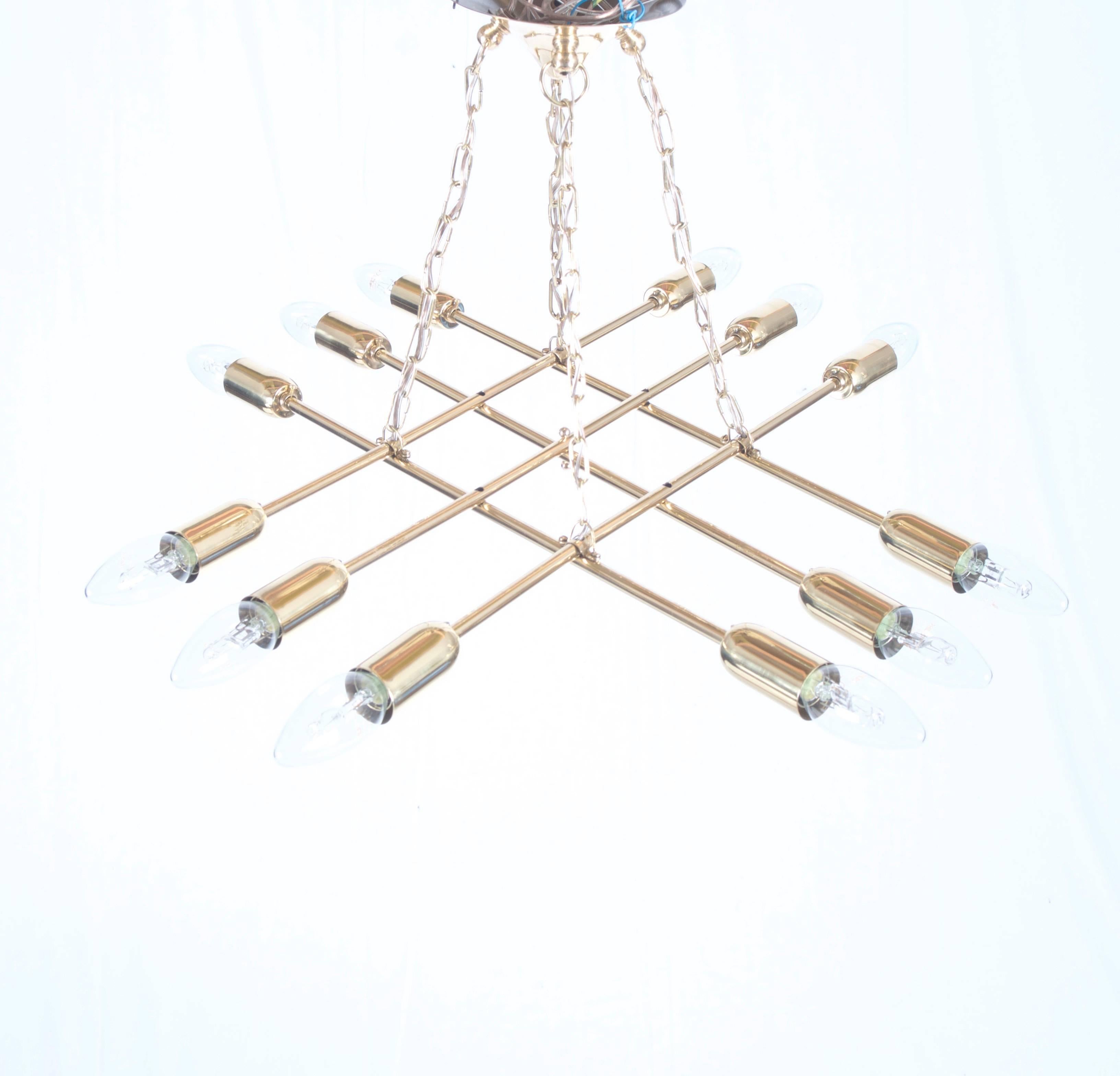 Brass Chandelier by Rupert Nikoll In Excellent Condition For Sale In Vienna, AT