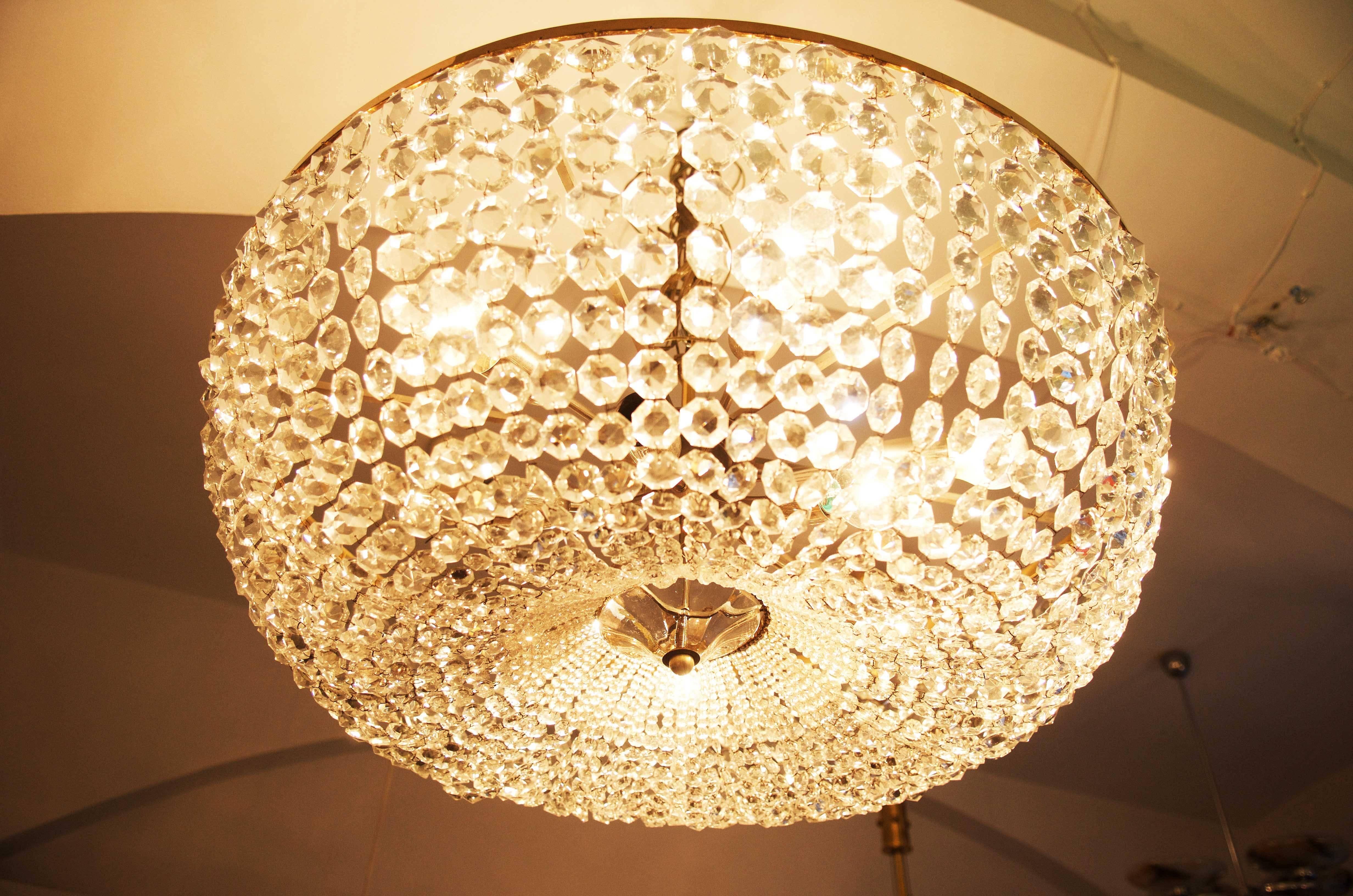 Spectacular Classical Basket Cut Crystal Chandelier by Bakalowits & Söhne 2