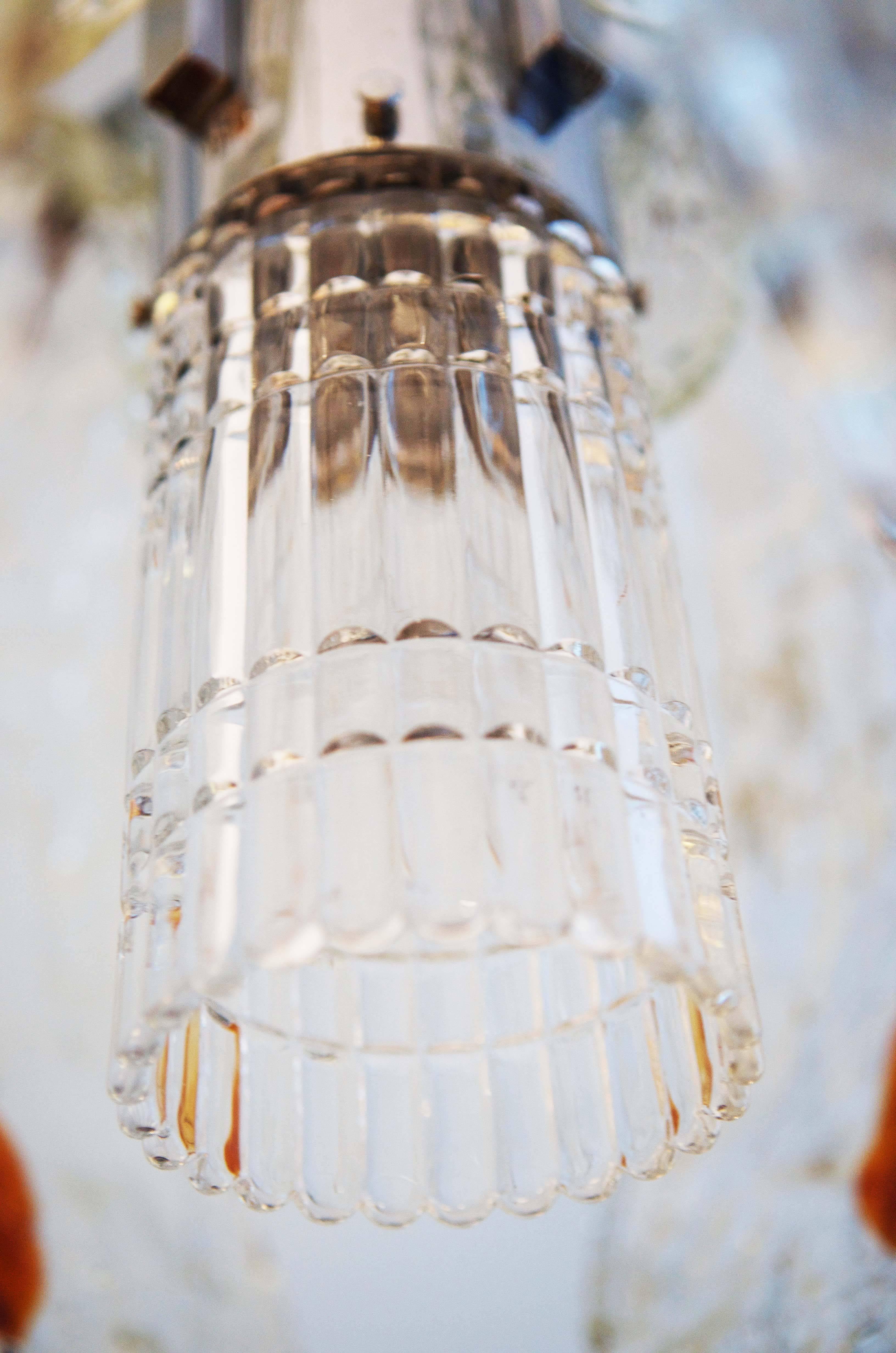 Mid-Century Modern Murano Mazzega Glass Chandelier For Sale