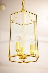 Brass Faceted Glass Pendant Lantern