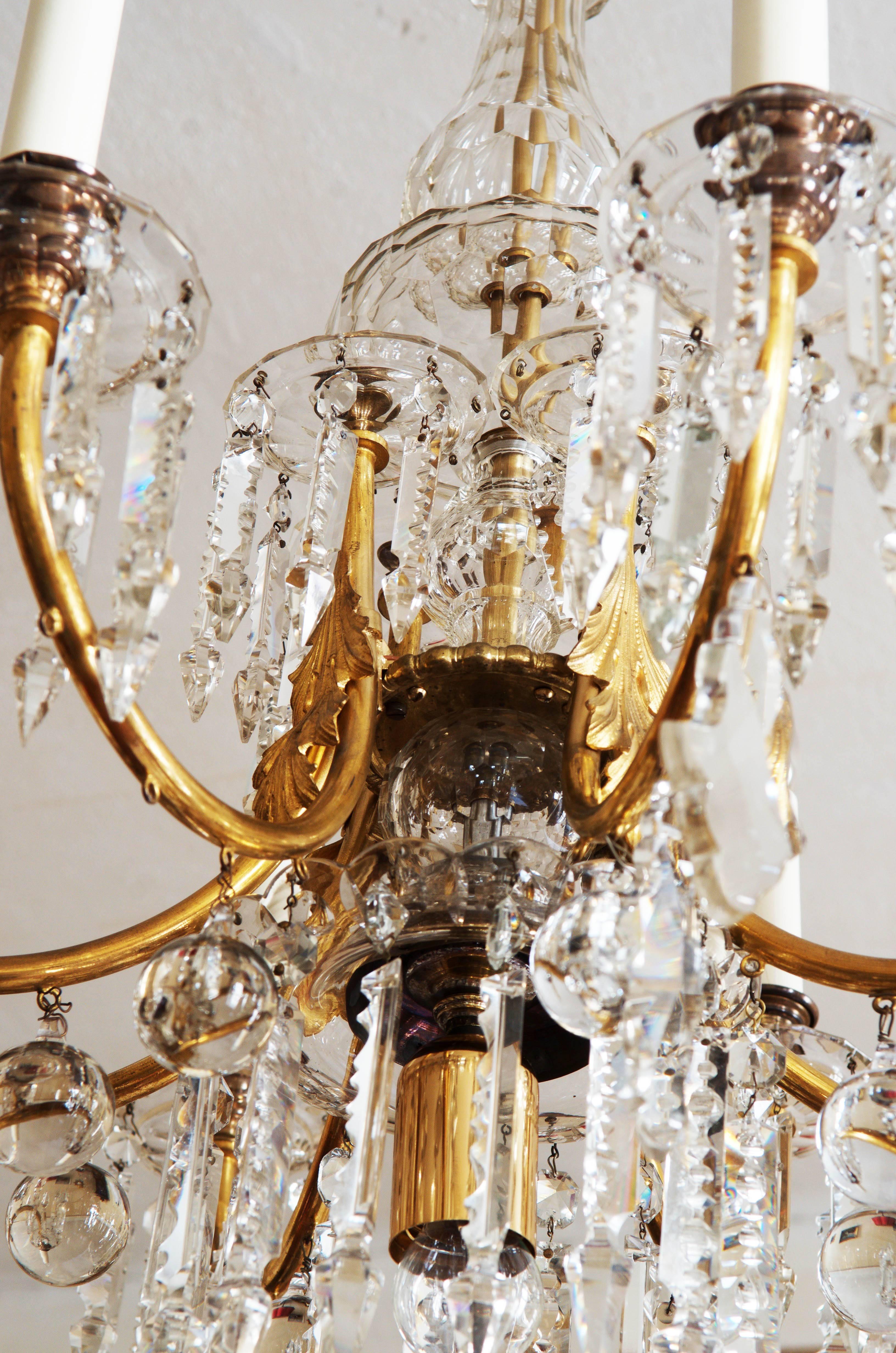 Brass Elegant and Totally Unique J. L. Lobmeyr Cat Crystal Chandelier