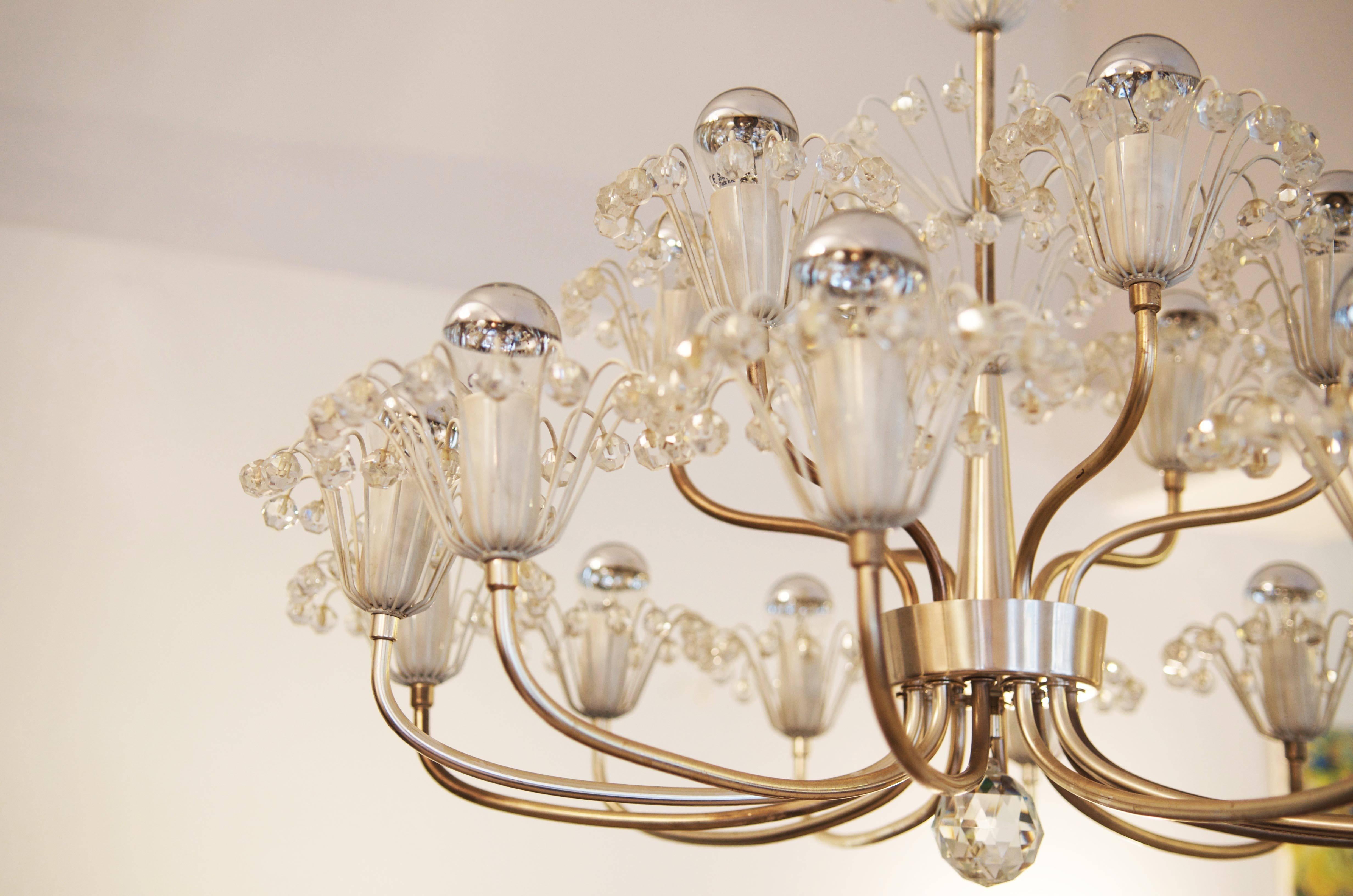 Large Mid-Century Chandelier by Emil Stejnar for Rupert Nikoll For Sale 2