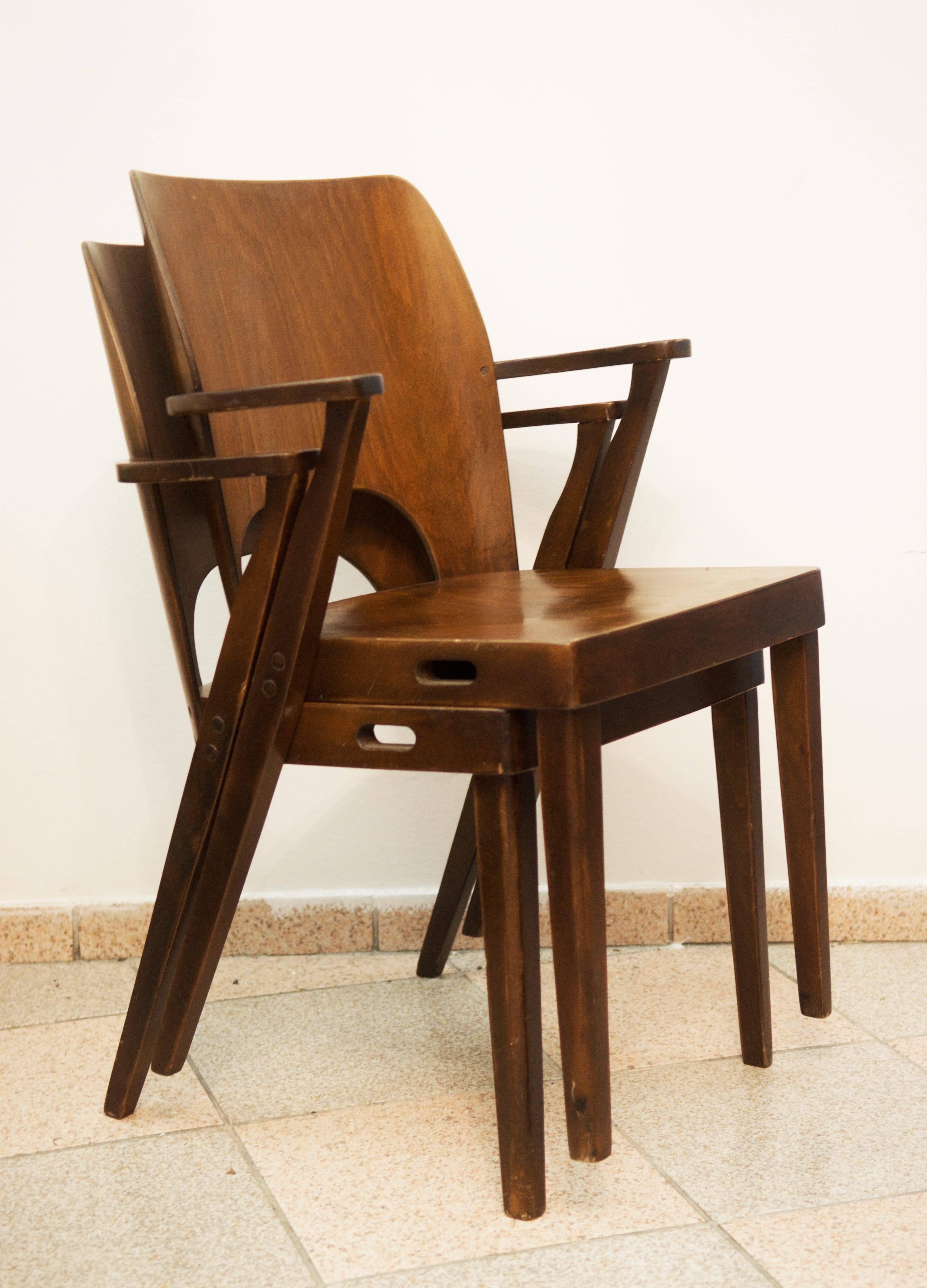 Very Rare Stacking Chair by Otto Niedermoser  In Excellent Condition For Sale In Vienna, AT