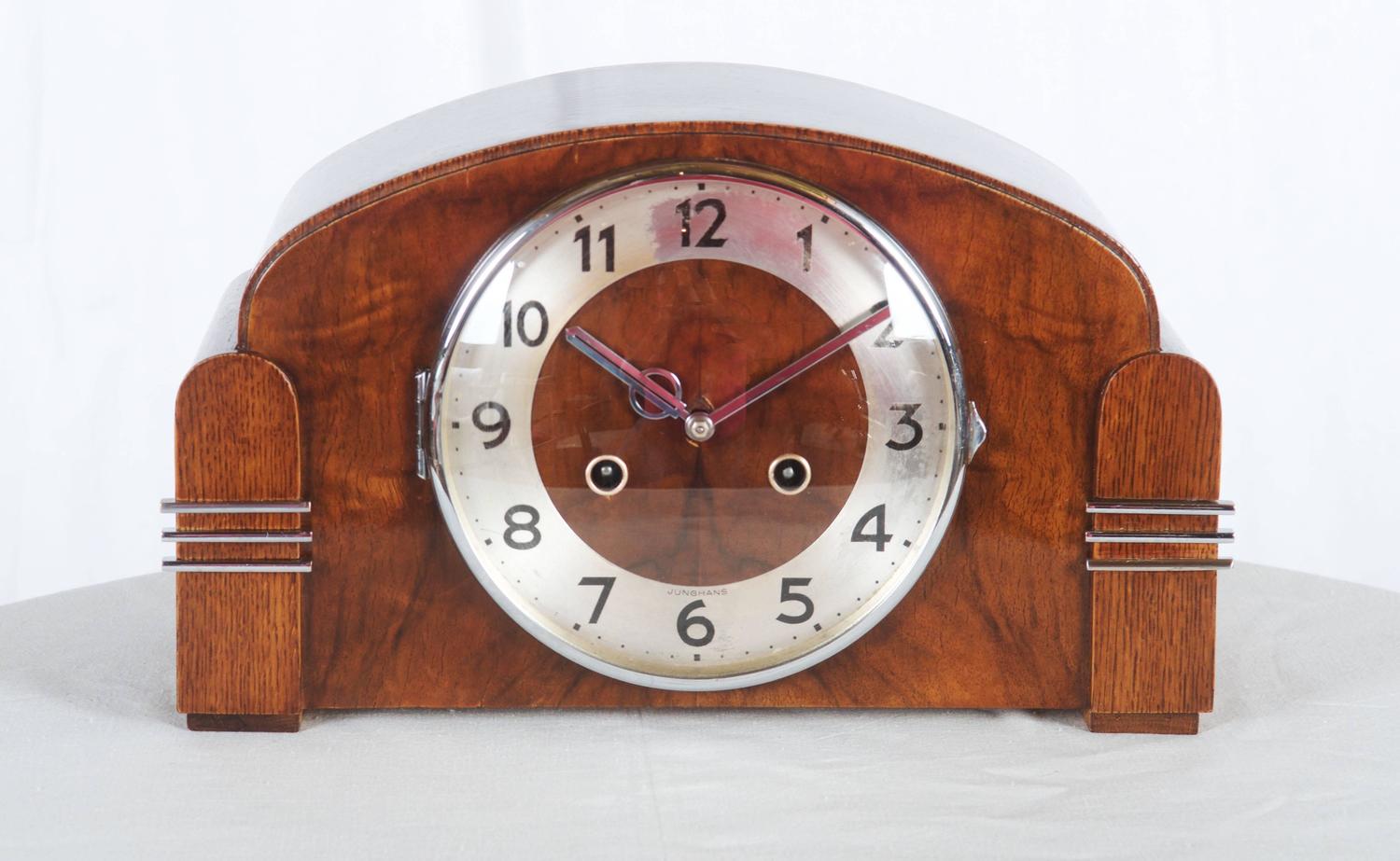 Art Deco Mantel Clock by Junghans at 1stdibs