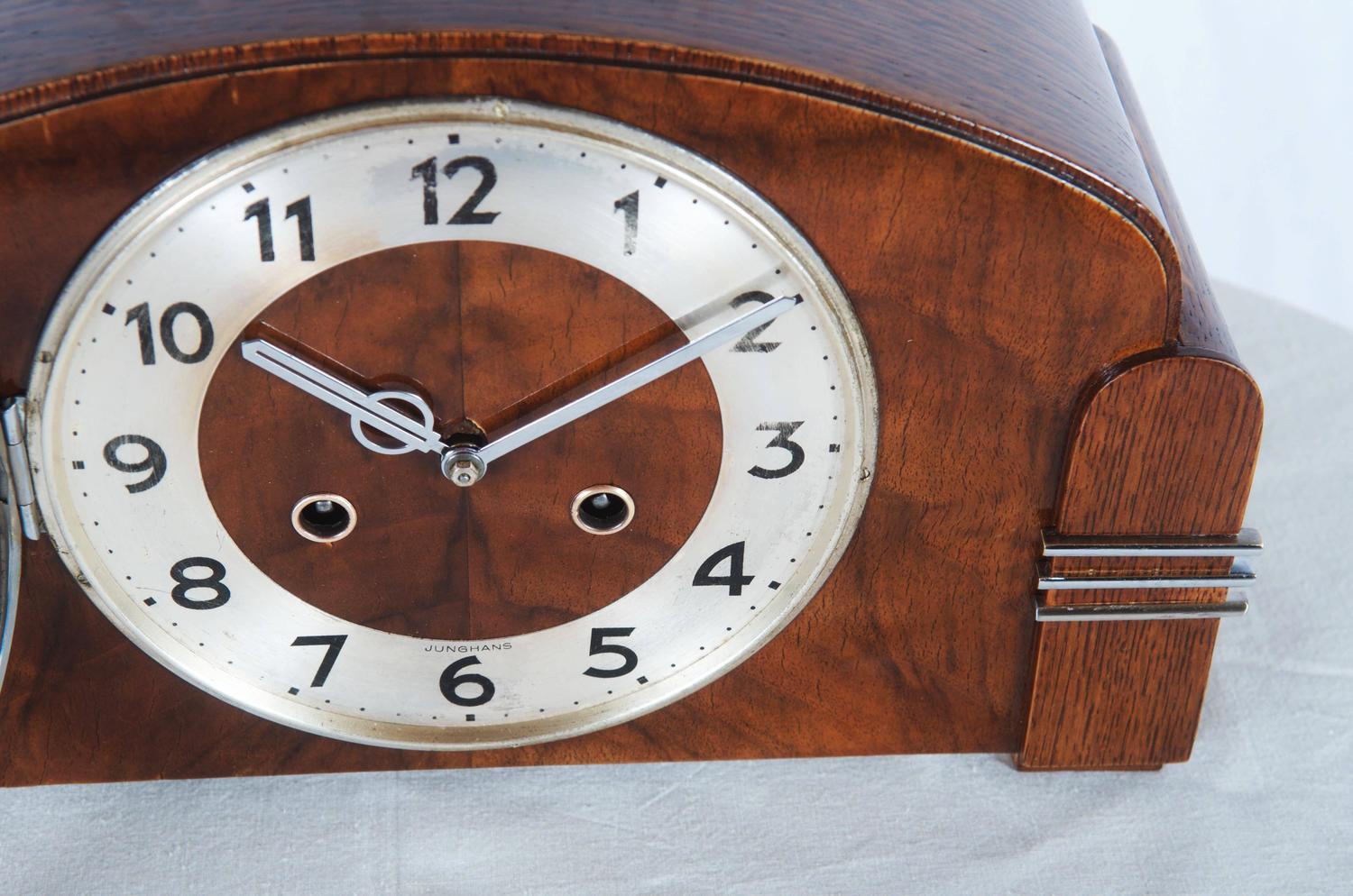 Art Deco Mantel Clock by Junghans at 1stdibs